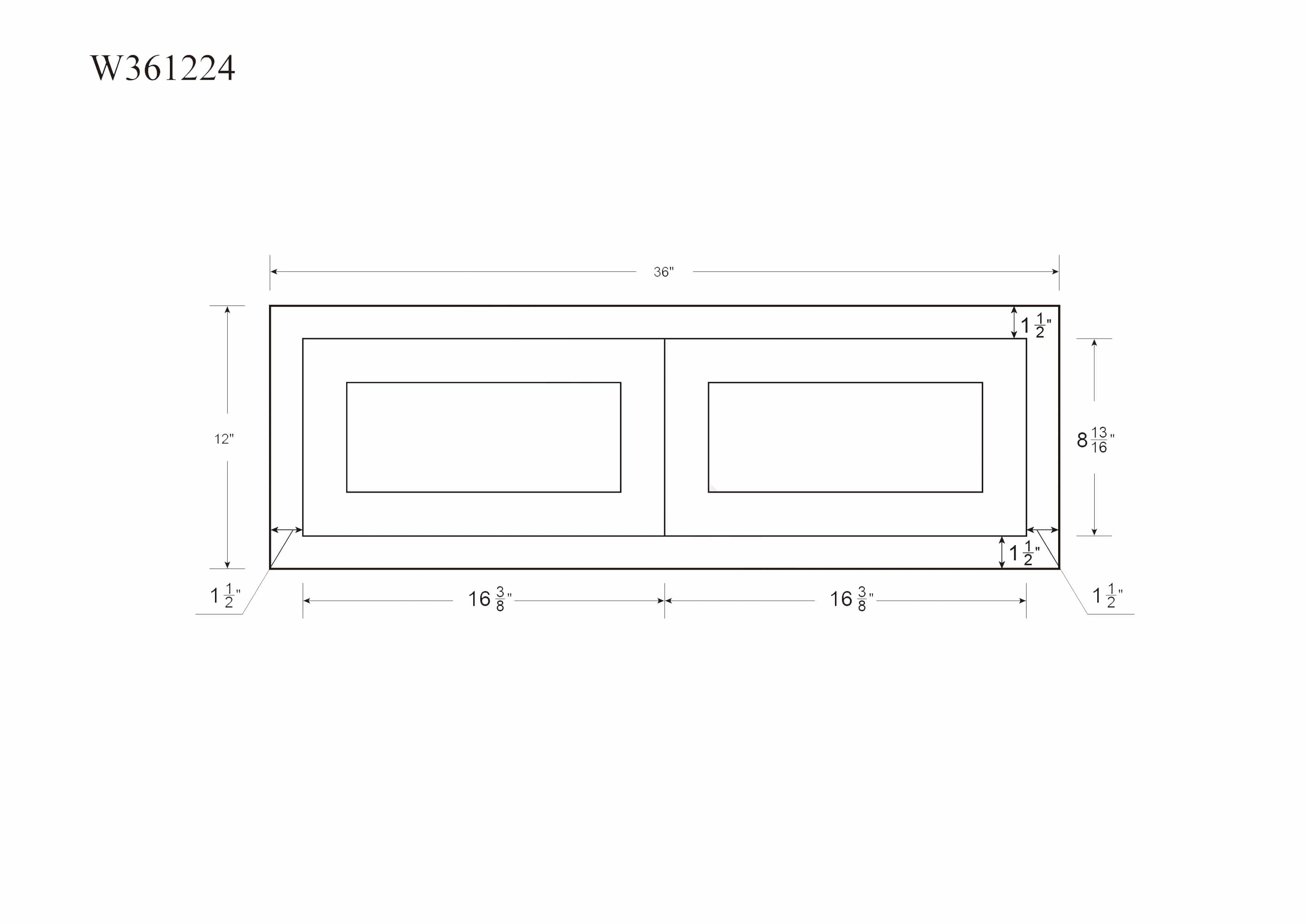 36" Wide Bridge Wall Cabinet - Double Door 12", 15", 18", 21" & 24" Tall Snow White Inset Shaker - Image 13