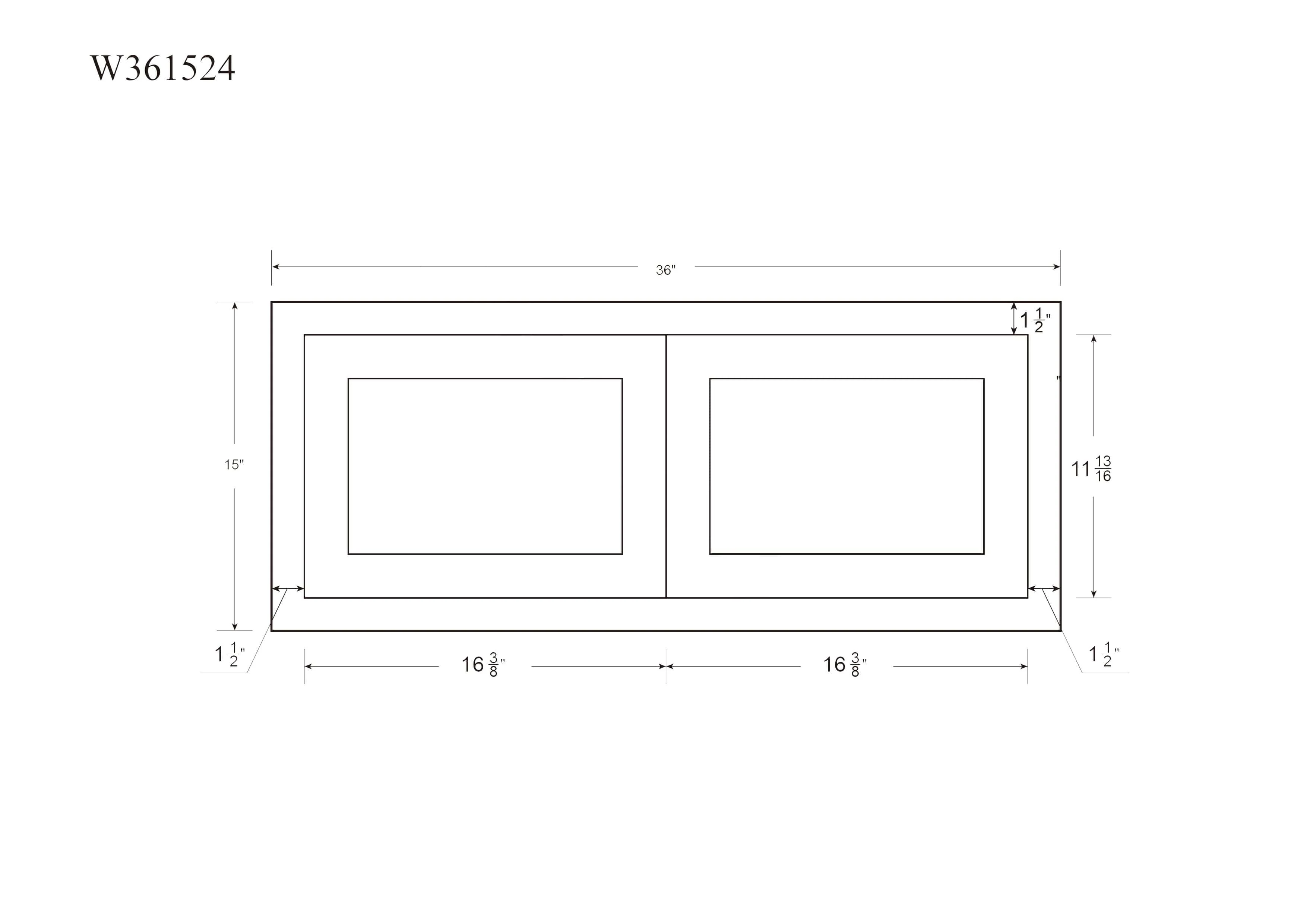 36" Wide Bridge Wall Cabinet - Double Door 12", 15", 18", 21" & 24" Tall Snow White Inset Shaker - Image 14