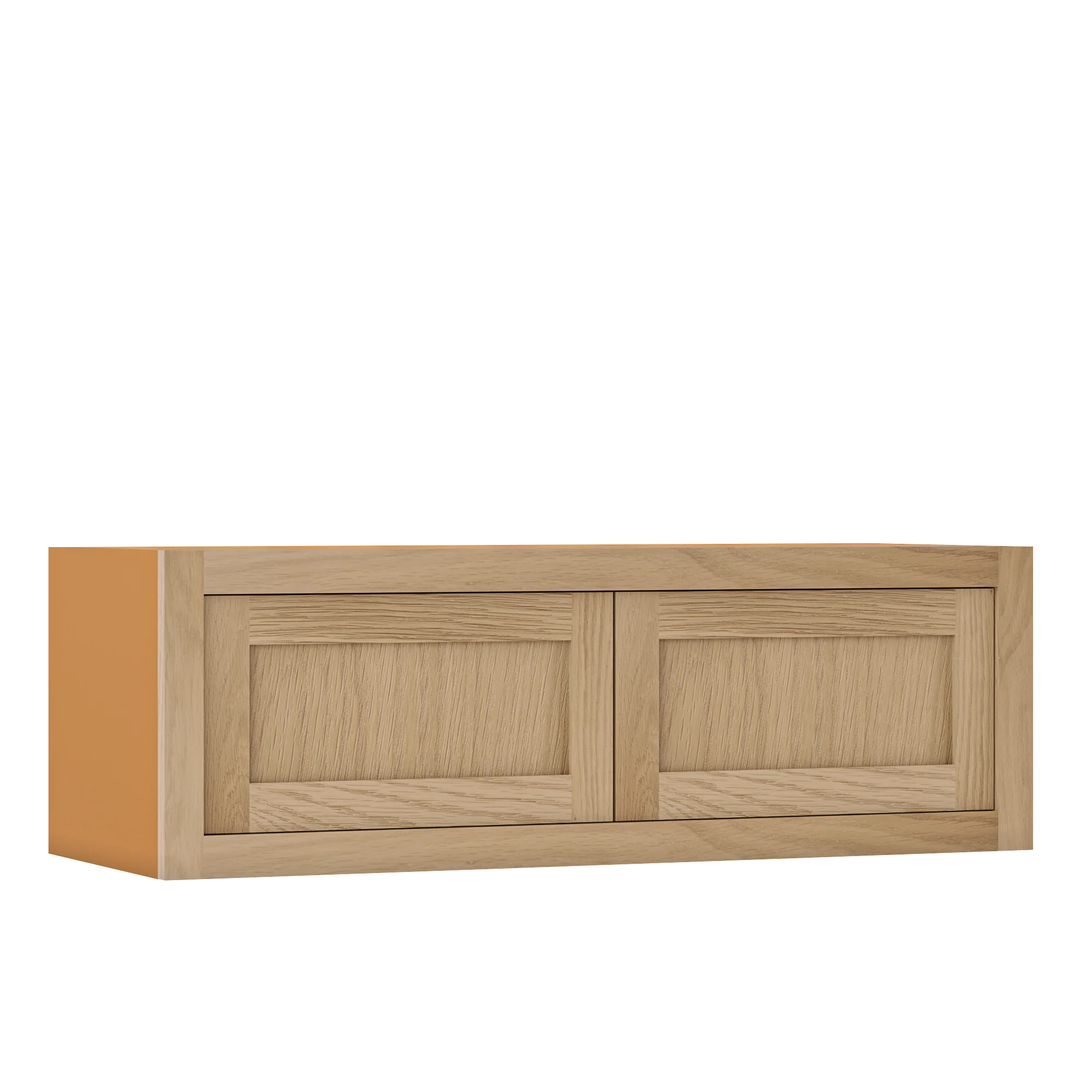 36" Wide Bridge White Oak Inset Shaker Wall Cabinet - Double Door 12", 15", 18", 21" & 24" Tall