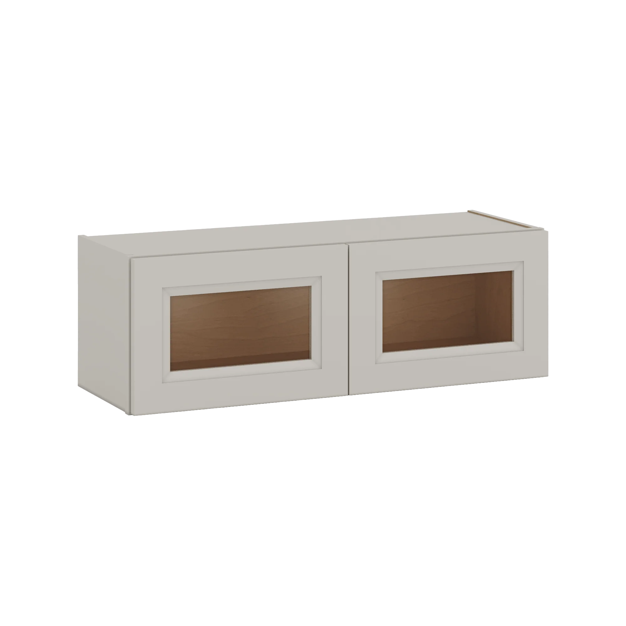 36" Wide by 12" Deep Bridge 27LGDS Laguna Gray Double Shaker Glass Ready Wall Cabinet - Double Door 12", 15", 18", 21", 24" Tall