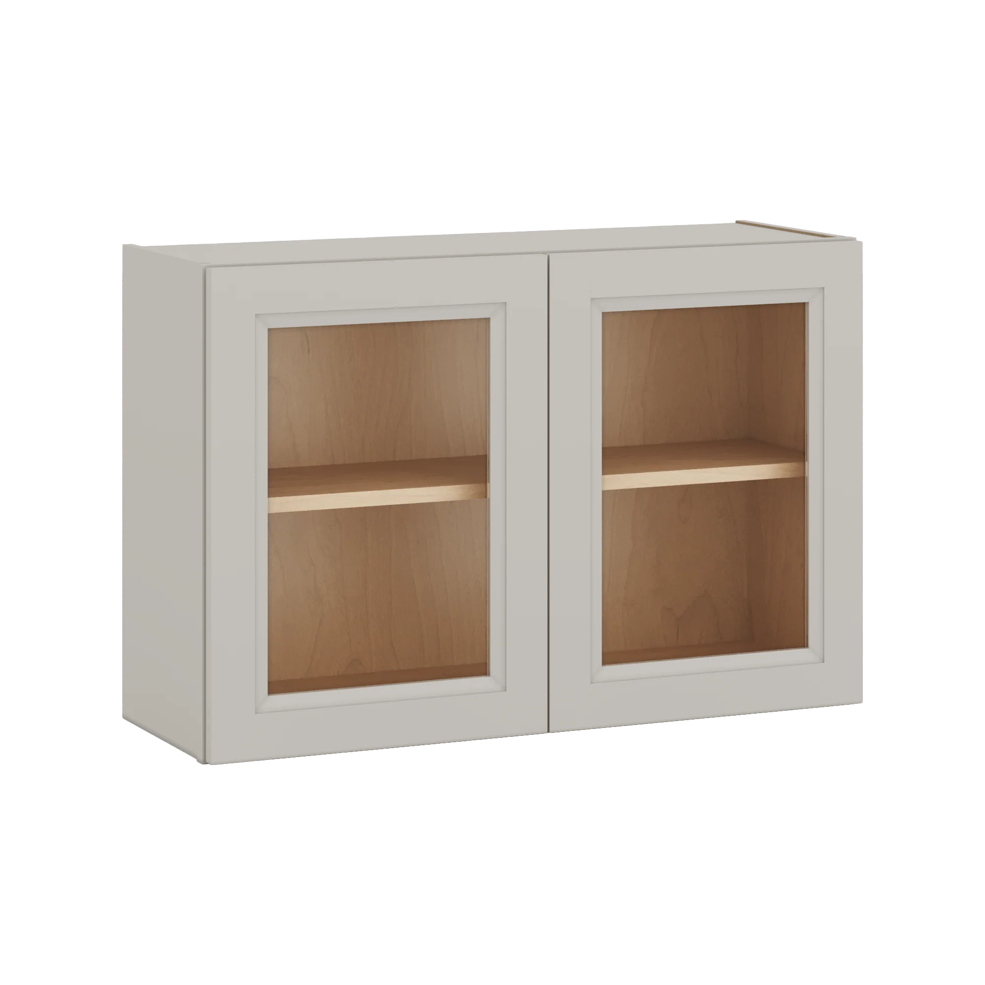36" Wide by 12" Deep Bridge 27LGDS Laguna Gray Double Shaker Glass Ready Wall Cabinet - Double Door 12", 15", 18", 21", 24" Tall - Image 9