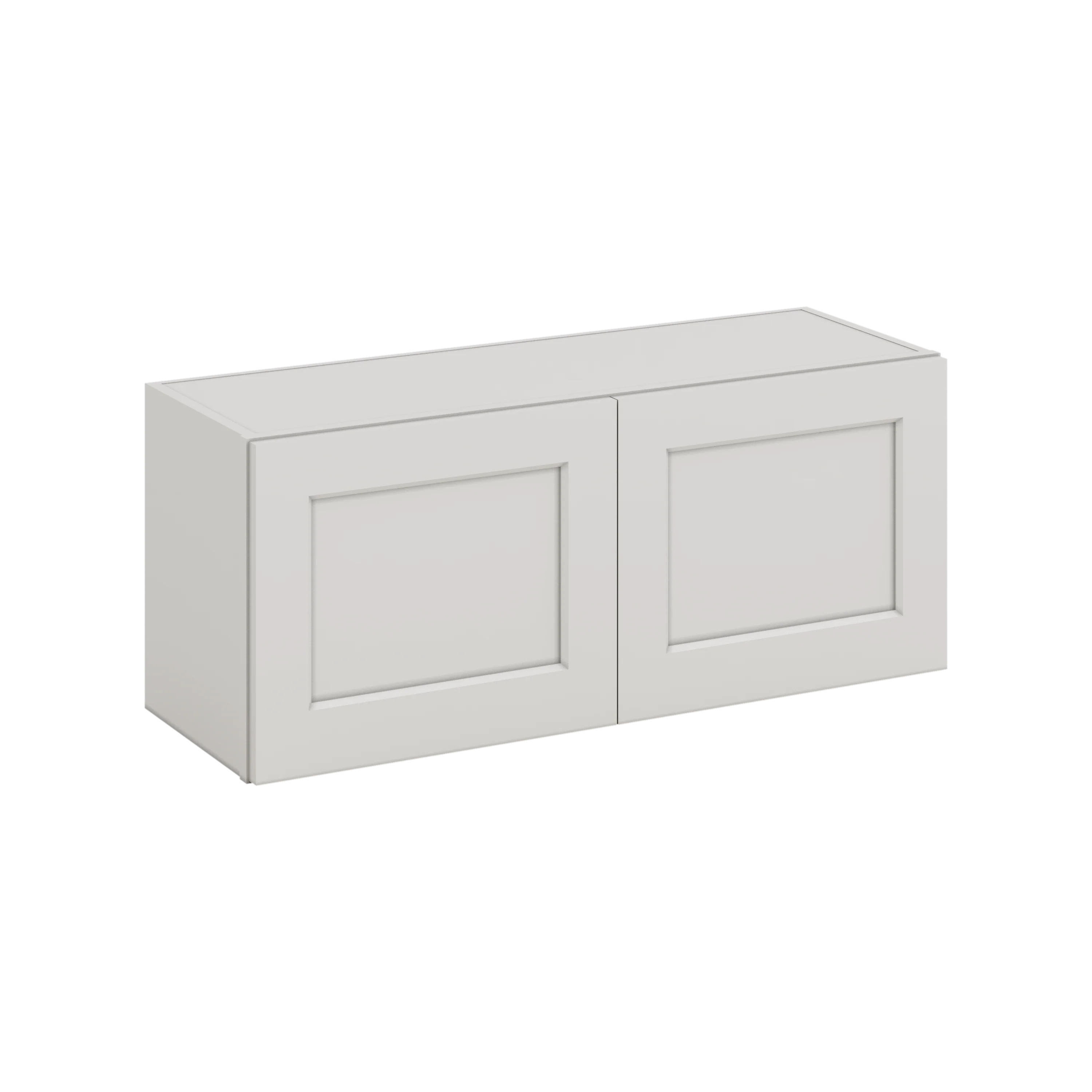 36" Wide by 12" Deep Bridge 2WS White Shaker 1-1/4"Overlay Wall Cabinet - Double Door 12", 15", 18", 21", 24" Tall - Image 3