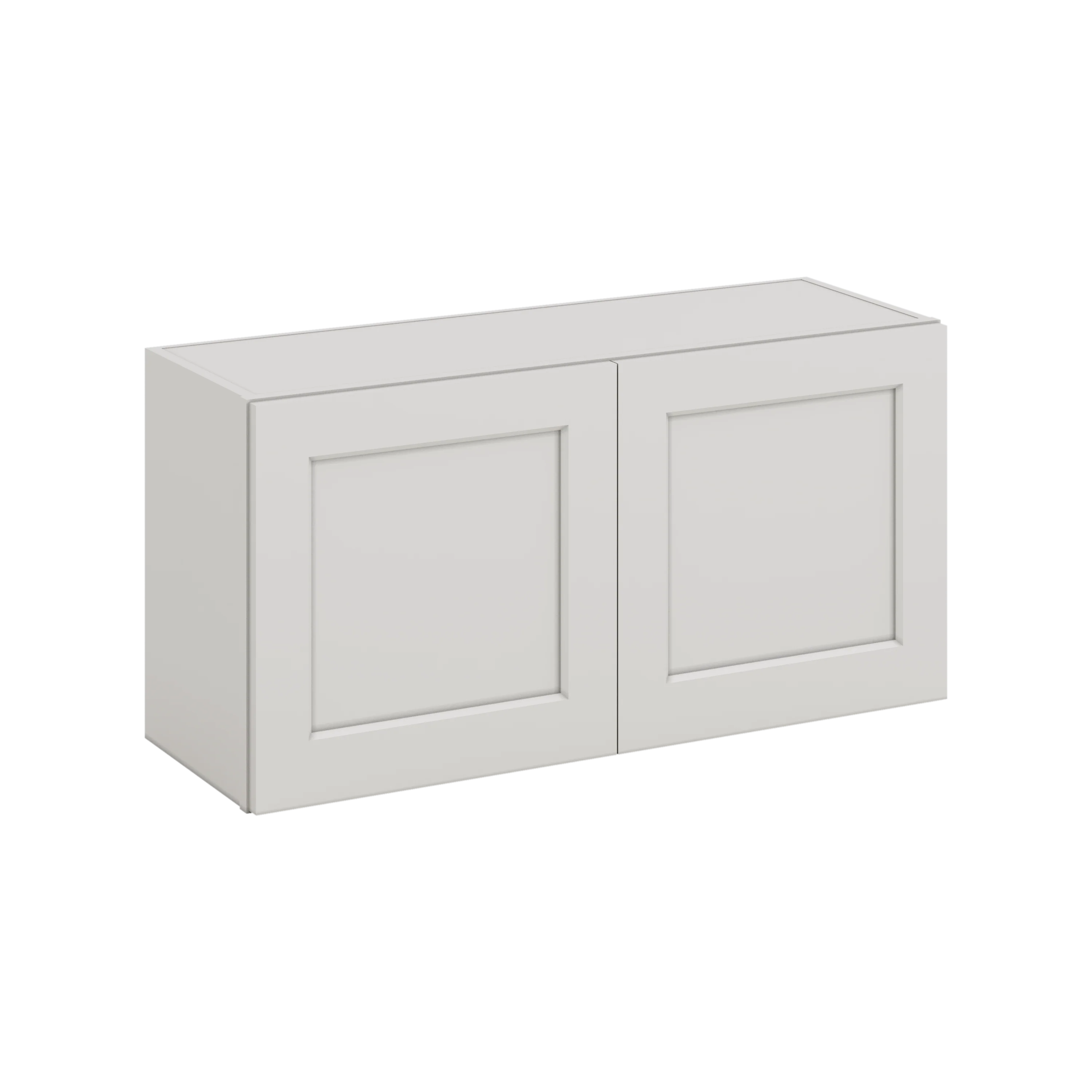 36" Wide by 12" Deep Bridge 2WS White Shaker 1-1/4"Overlay Wall Cabinet - Double Door 12", 15", 18", 21", 24" Tall - Image 5