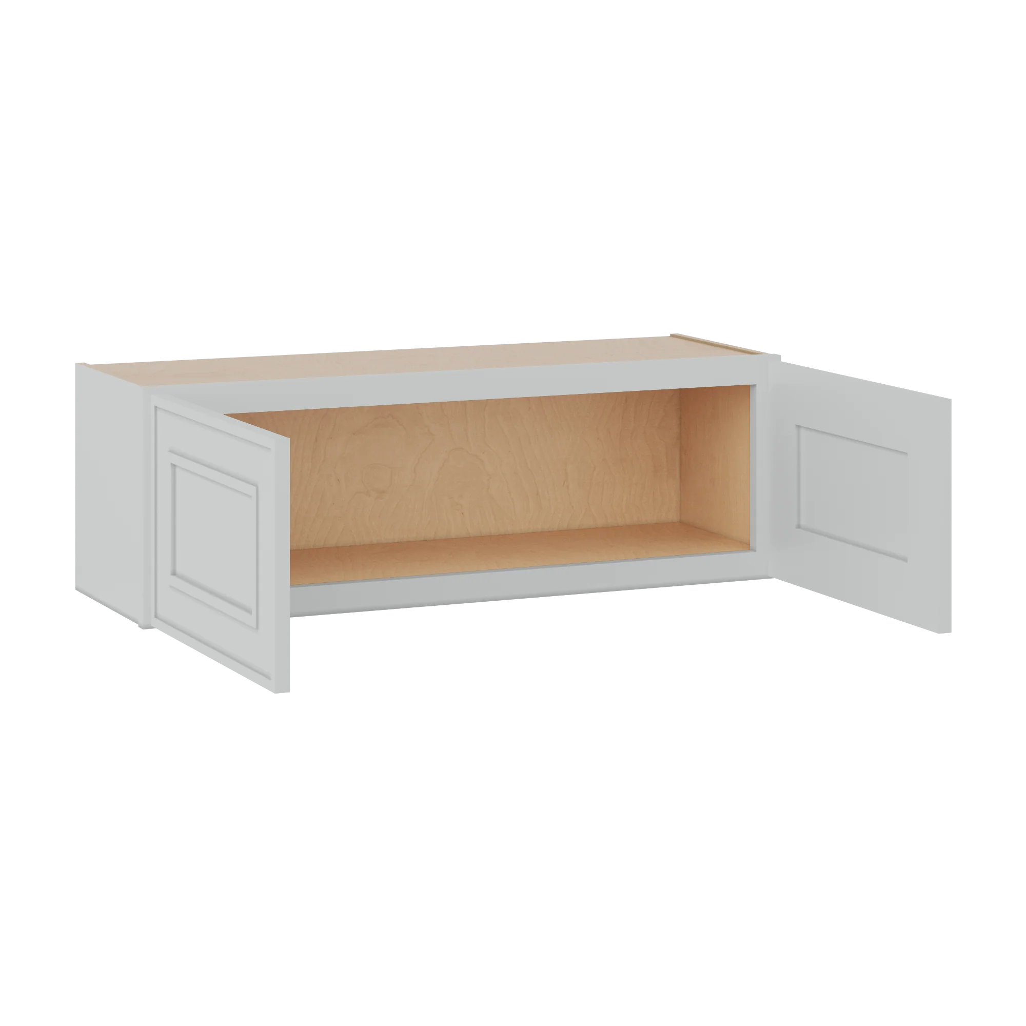 36" Wide Double Door 12", 15", 18", 21" & 24" Tall & 12" Deep White Elegant Oak Craftsman Shaker Wall Cabinet - Image 2