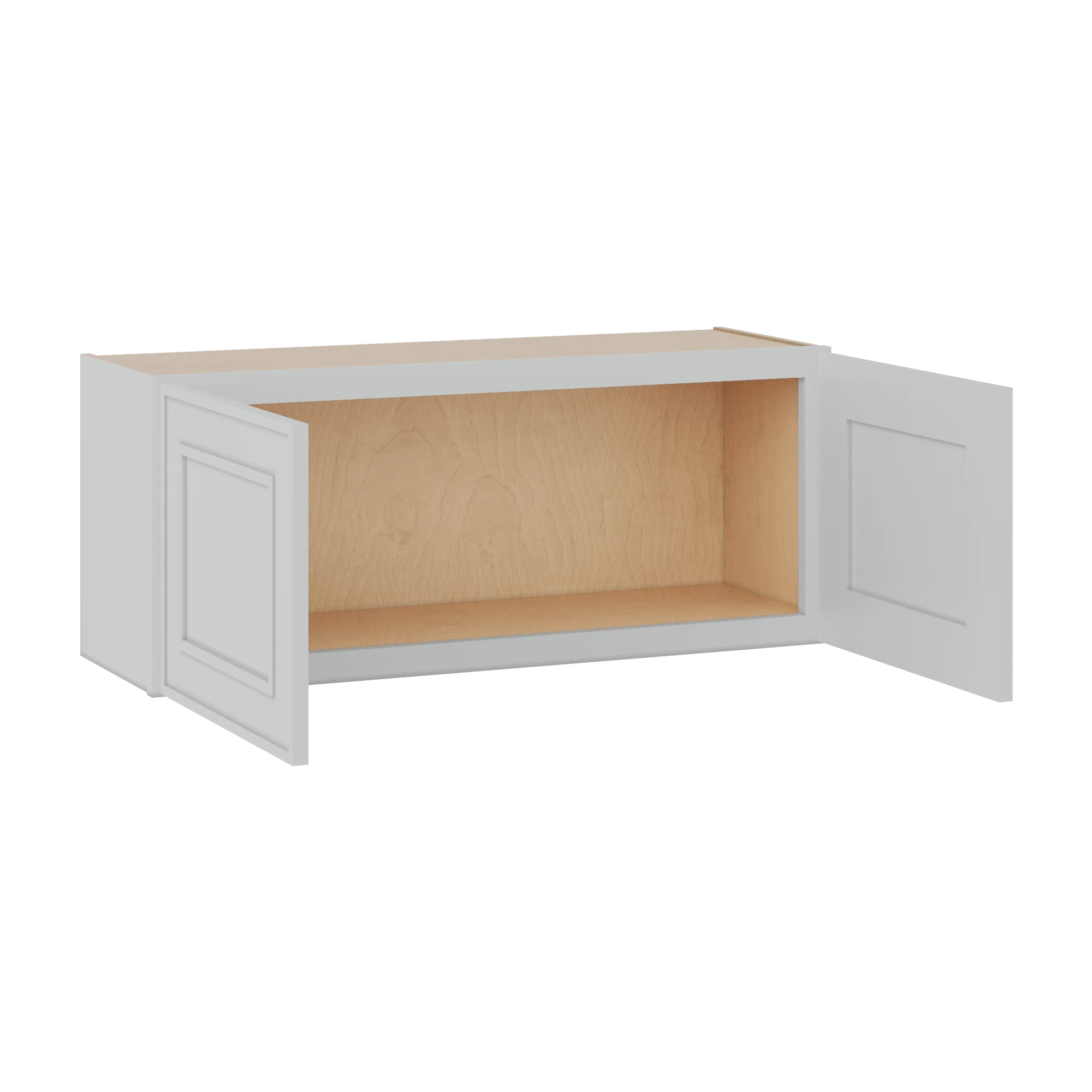 36" Wide Double Door 12", 15", 18", 21" & 24" Tall & 12" Deep White Elegant Oak Craftsman Shaker Wall Cabinet - Image 4