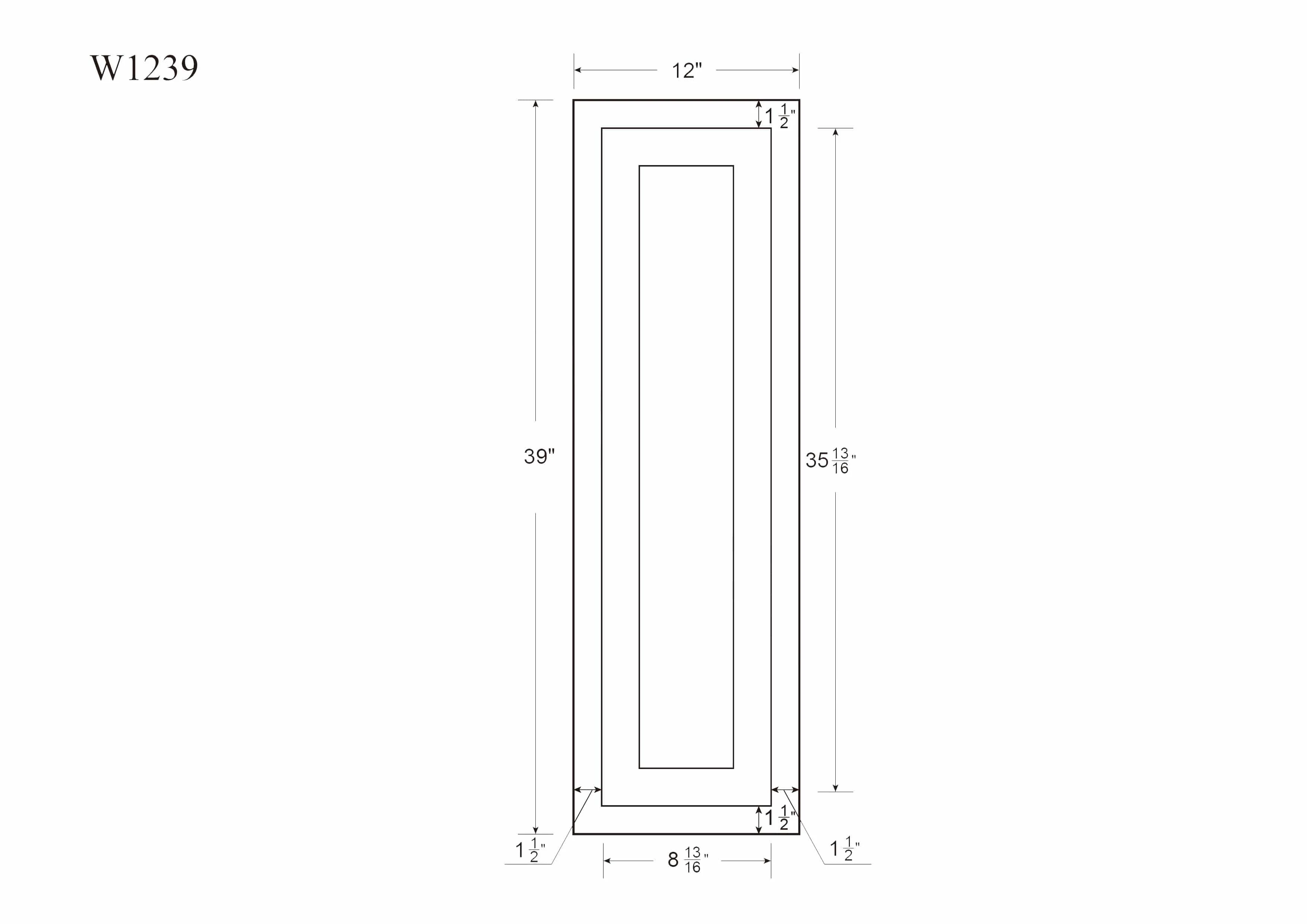 39" Tall Wall Cabinet - Single Door 9", 12", 15", 18" & 21" Tall Snow White Inset Shaker - Image 14