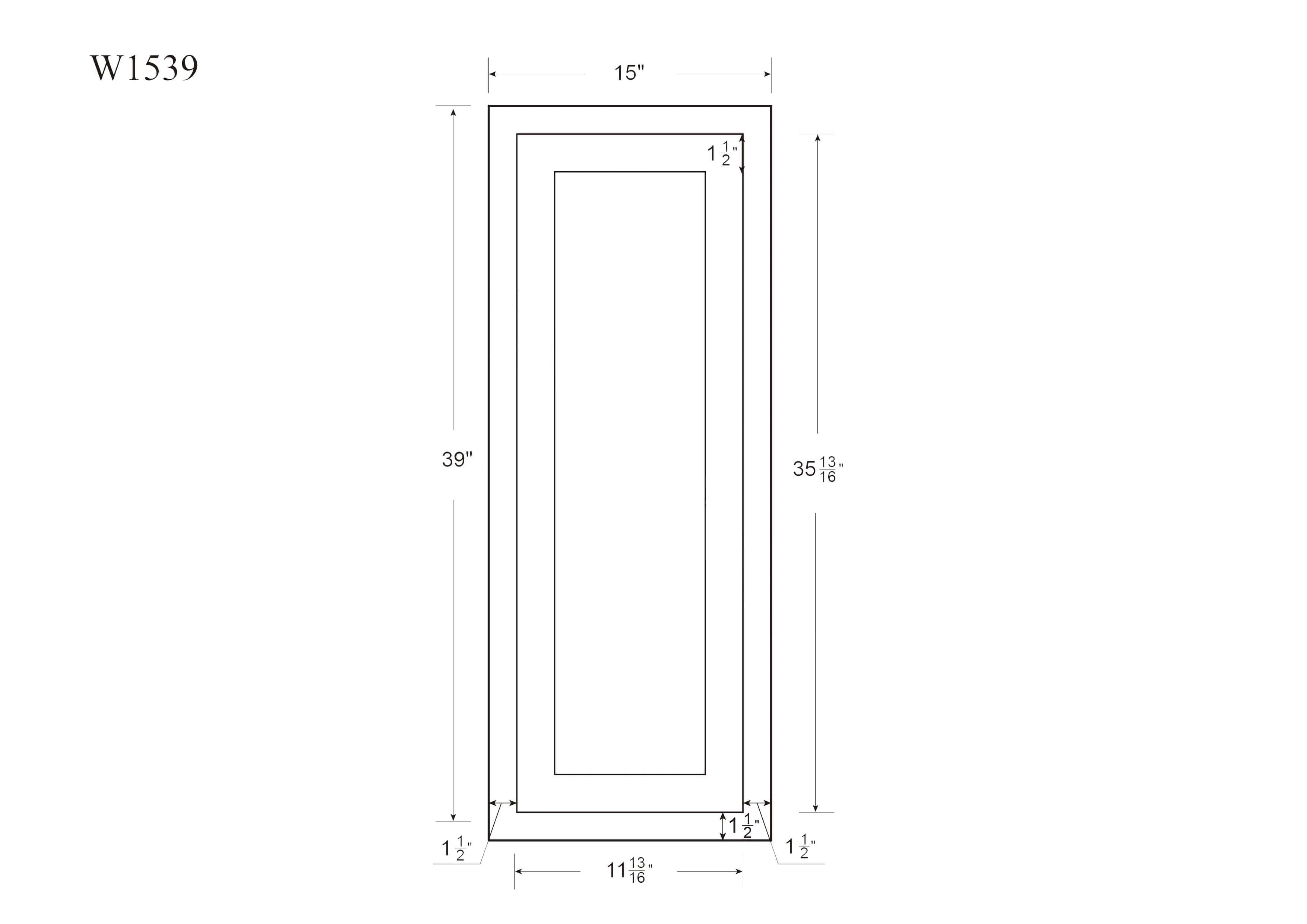 39" Tall Wall Cabinet - Single Door 9", 12", 15", 18" & 21" Tall Snow White Inset Shaker - Image 15