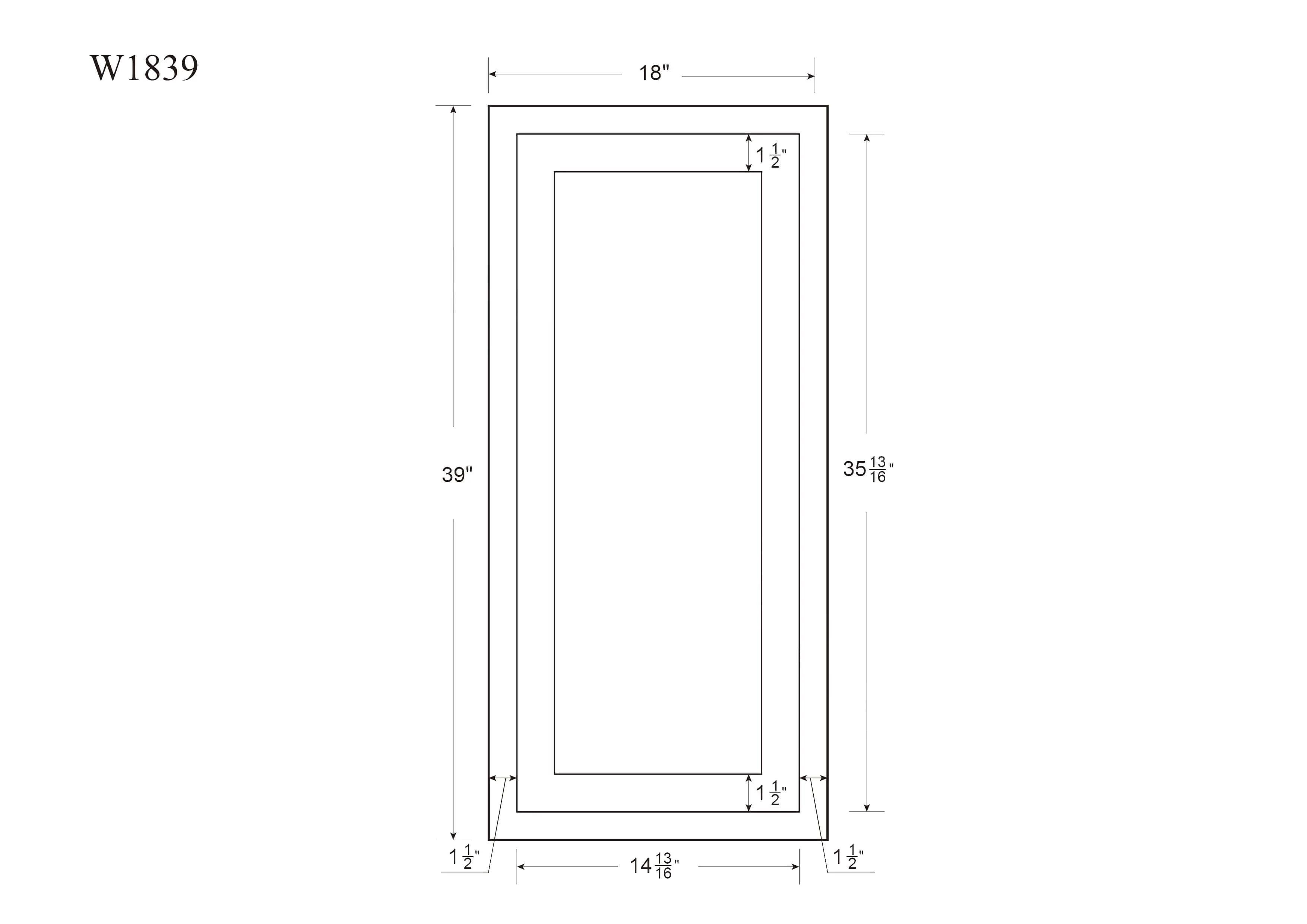 39" Tall Wall Cabinet - Single Door 9", 12", 15", 18" & 21" Tall Snow White Inset Shaker - Image 16