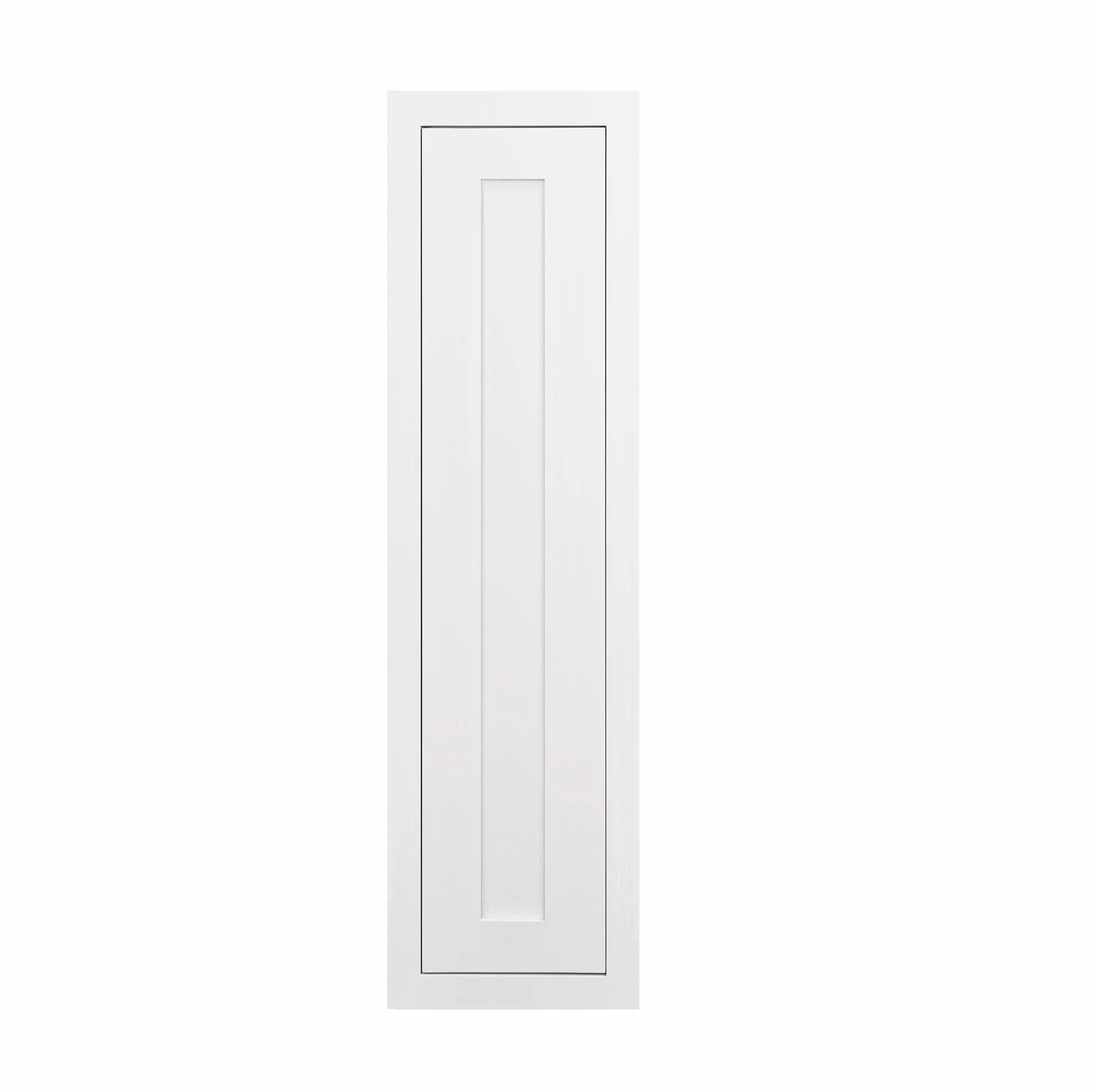 39" Tall Wall Cabinet - Single Door 9", 12", 15", 18" & 21" Tall Snow White Inset Shaker - Image 7