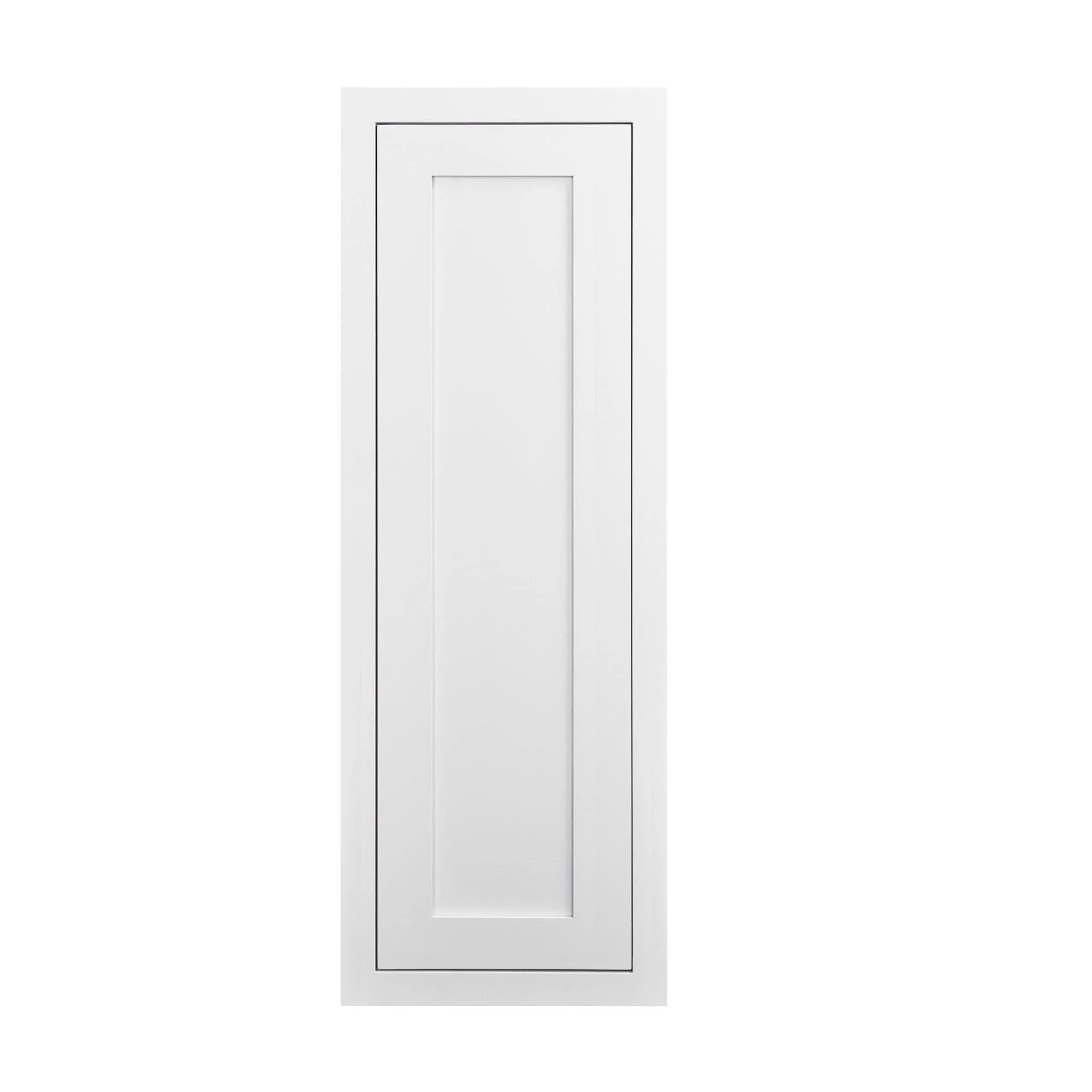 39" Tall Wall Cabinet - Single Door 9", 12", 15", 18" & 21" Tall Snow White Inset Shaker - Image 8