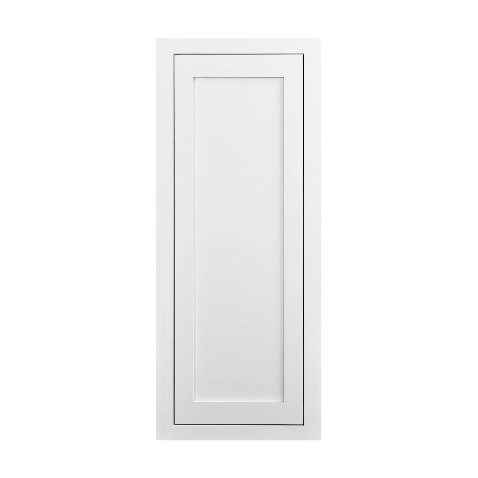 39" Tall Wall Cabinet - Single Door 9", 12", 15", 18" & 21" Tall Snow White Inset Shaker - Image 9