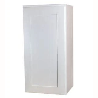 42" Tall 29 Newport White Double Shaker 1-1/4" Overlay Wall Cabinet - Single Door 9", 12", 15", 18", 21" - Image 2