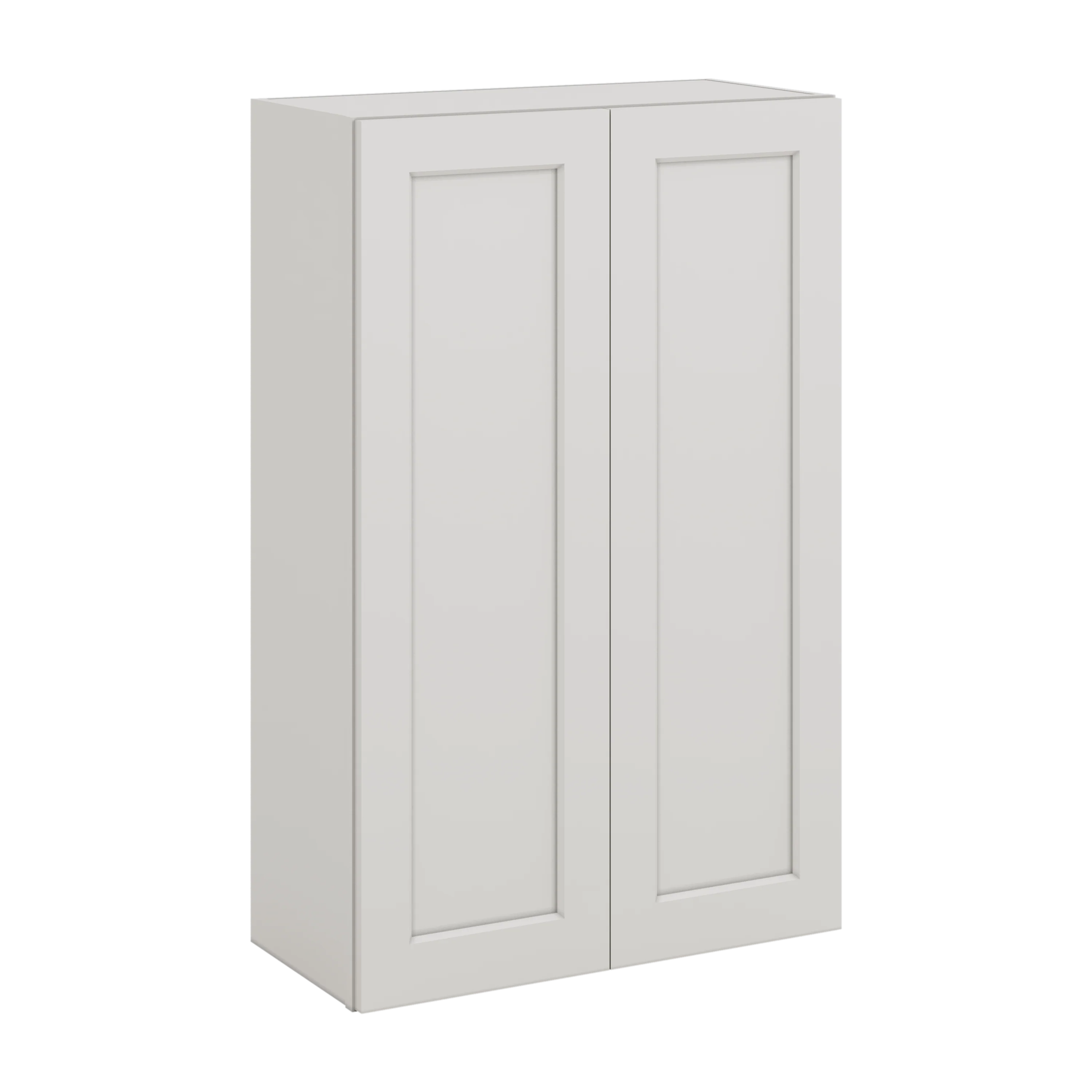 42" Tall 2WS White Shaker 1-1/4" Overlay Wall Cabinet - Double Door 24", 27", 30", 33", 36" - Image 3