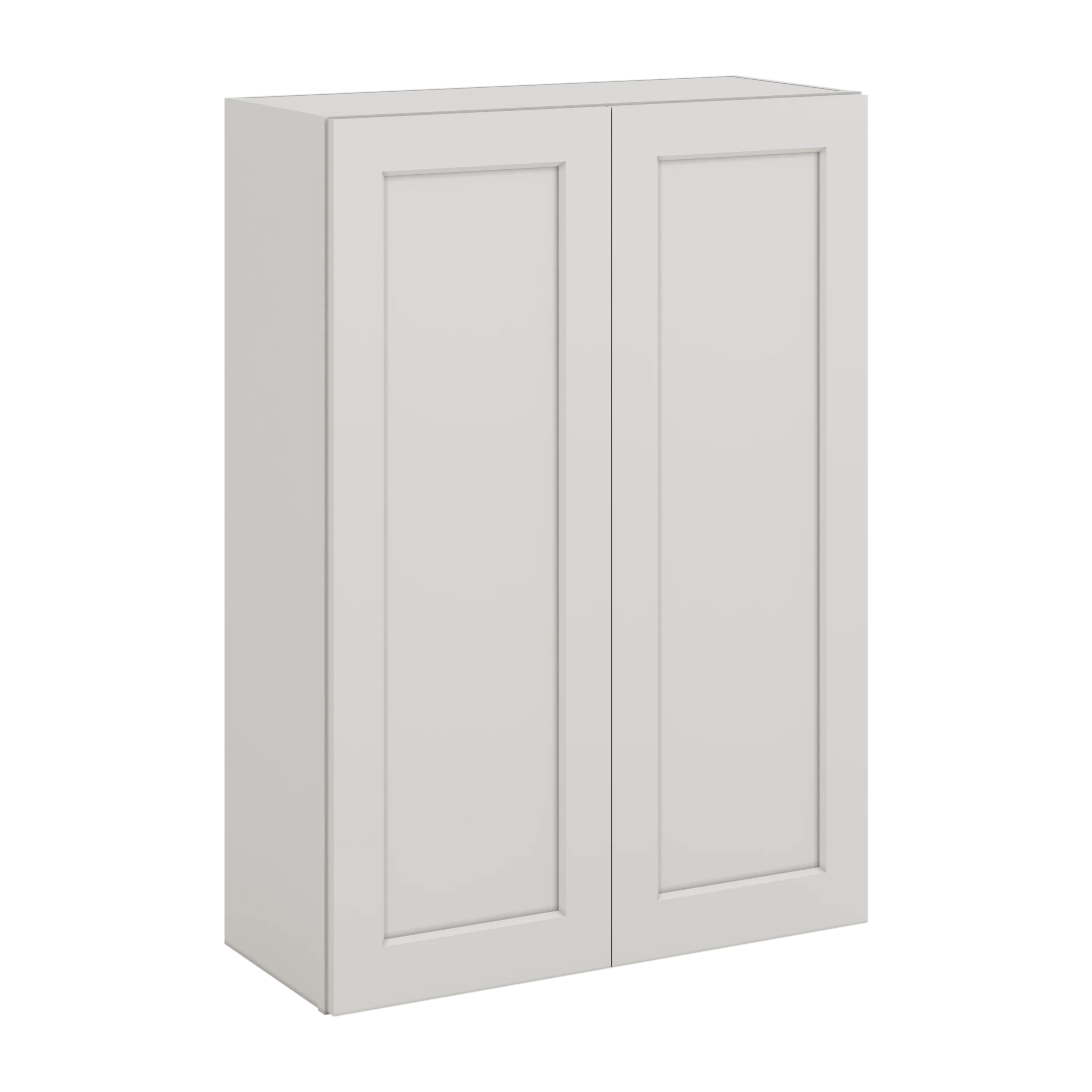 42" Tall 2WS White Shaker 1-1/4" Overlay Wall Cabinet - Double Door 24", 27", 30", 33", 36" - Image 5