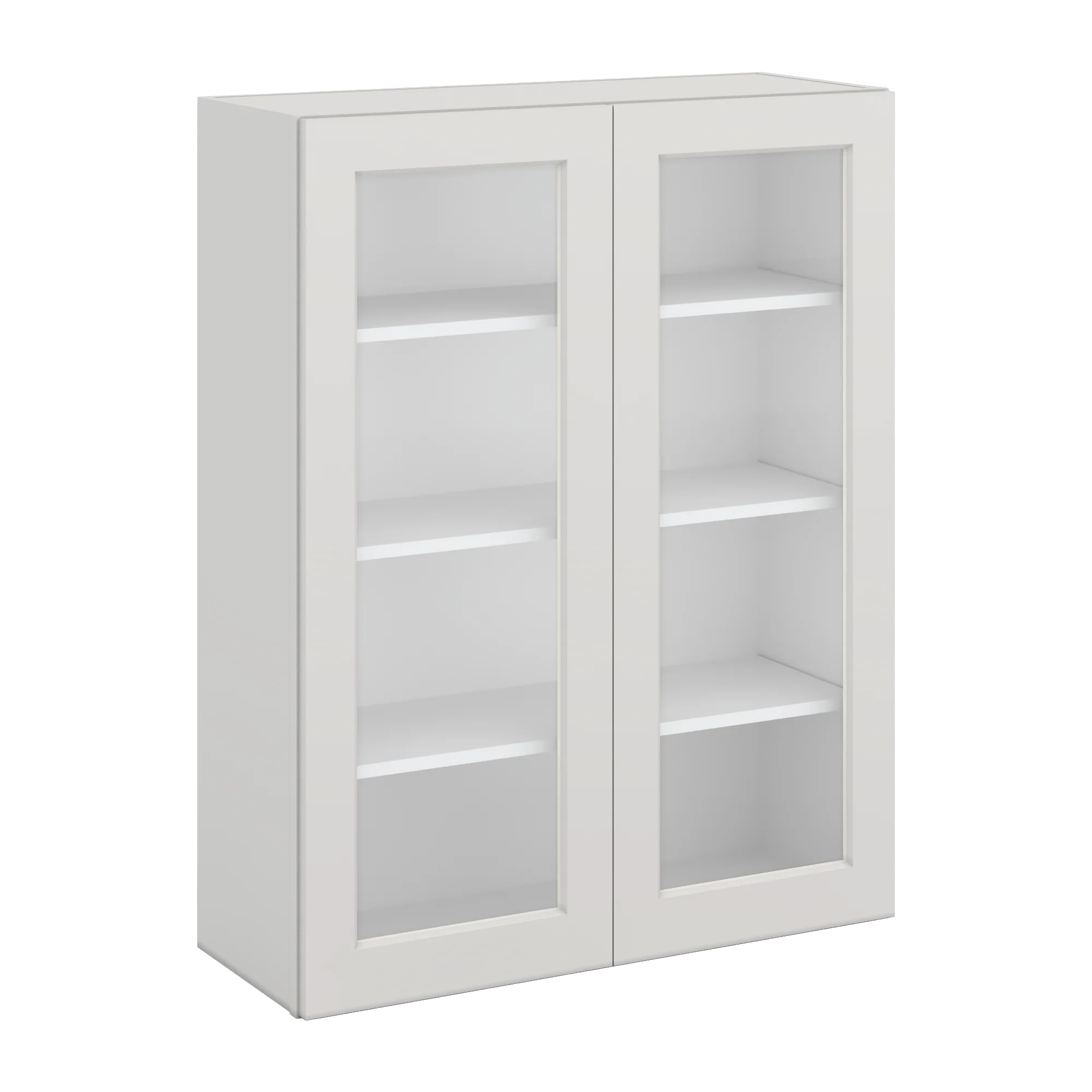 42" Tall 2WS White Shaker 1-1/4" Overlay Glass Ready Wall Cabinet - Double Door 24", 27", 30", 33", 36" - Image 7
