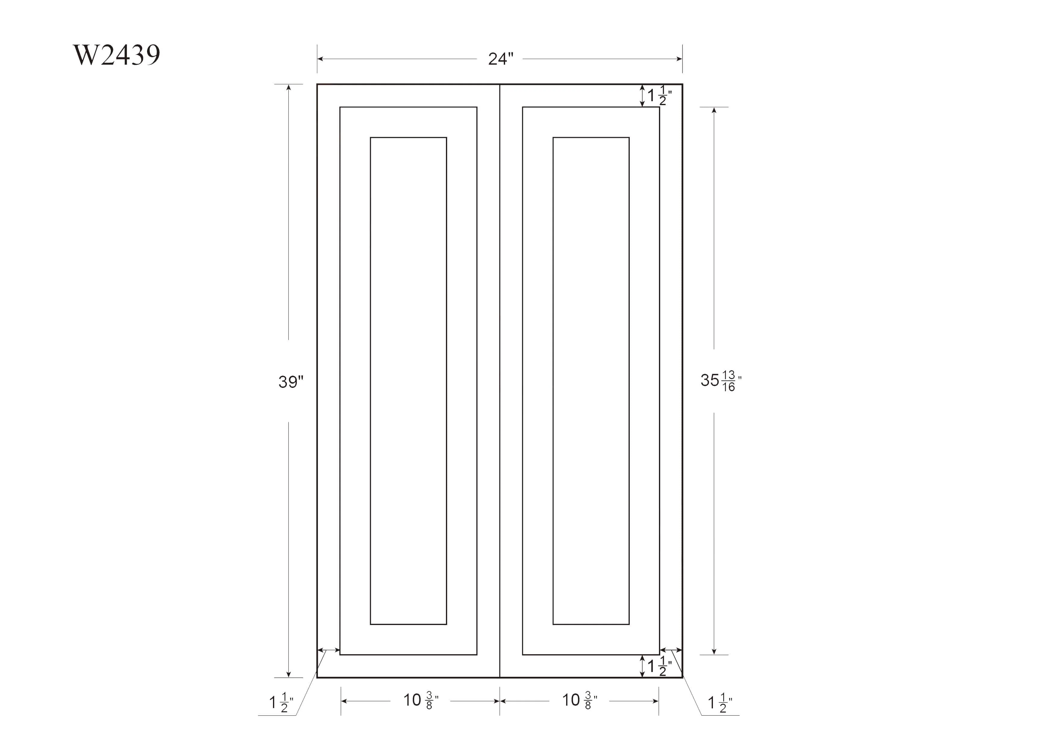 42" Tall Wall Cabinet - Double Door 24", 27", 30", 33" & 36" Wide Custom Inset Shaker - Image 12
