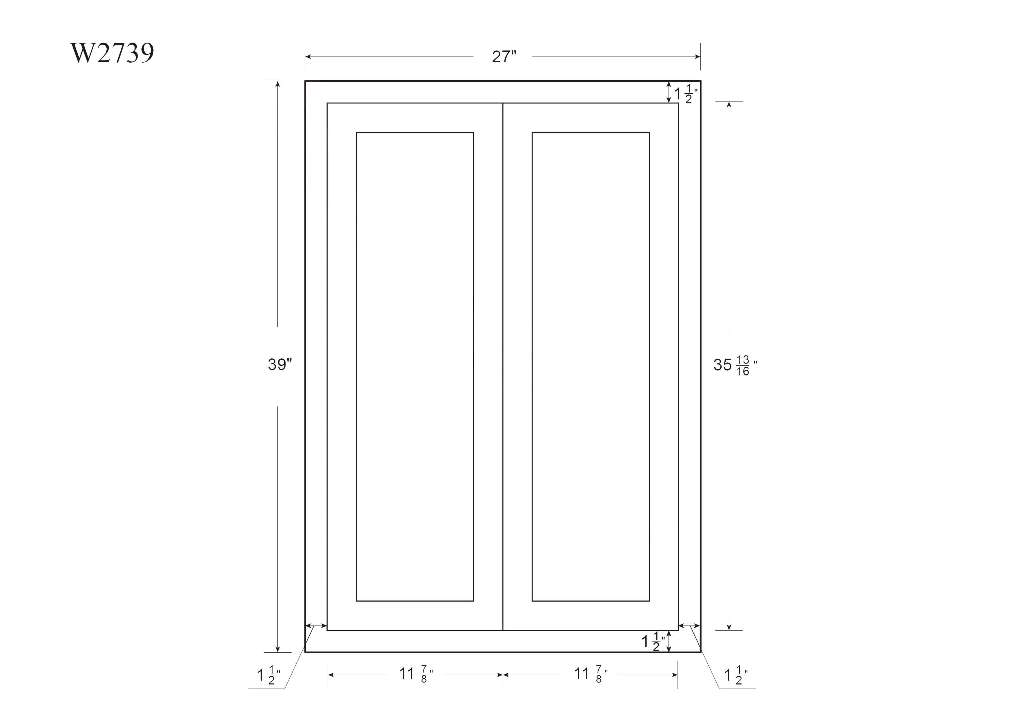 42" Tall Wall Cabinet - Double Door 24", 27", 30", 33" & 36" Wide Custom Inset Shaker - Image 13