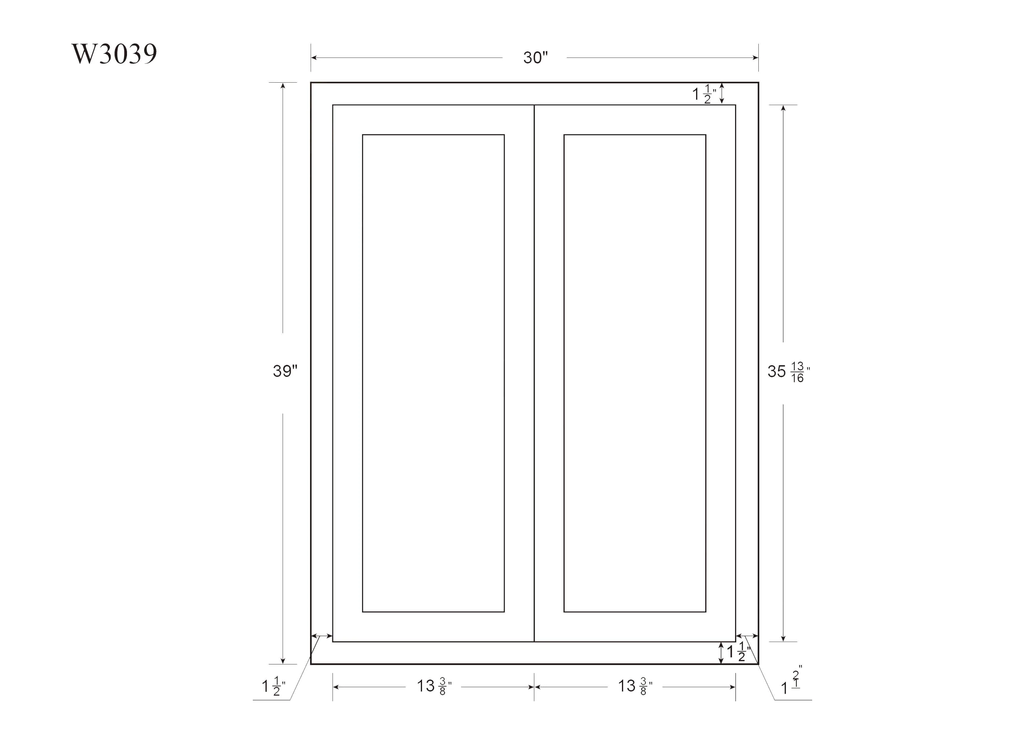 42" Tall Wall Cabinet - Double Door 24", 27", 30", 33" & 36" Wide Custom Inset Shaker - Image 14