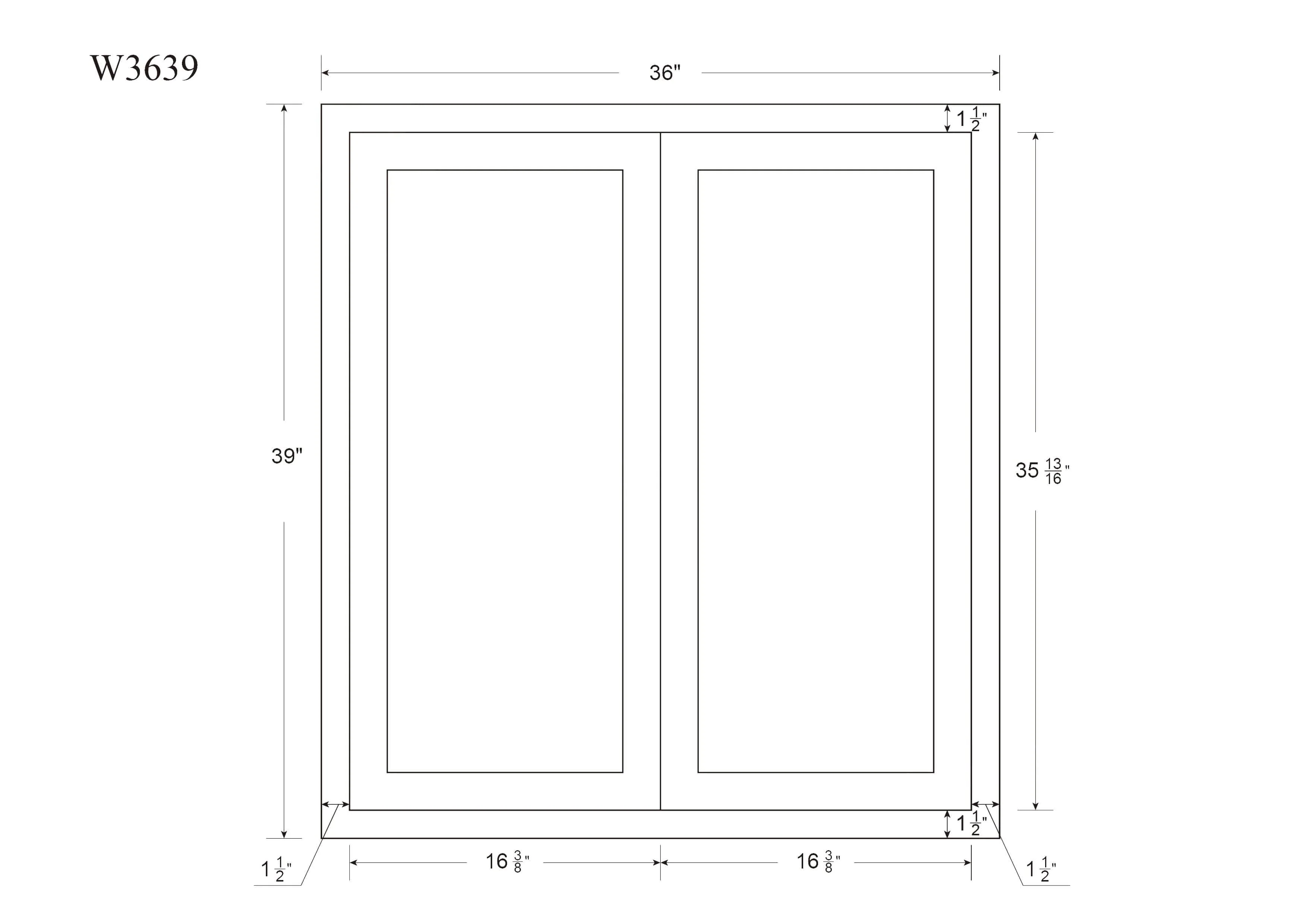 42" Tall Wall Cabinet - Double Door 24", 27", 30", 33" & 36" Wide Custom Inset Shaker - Image 16