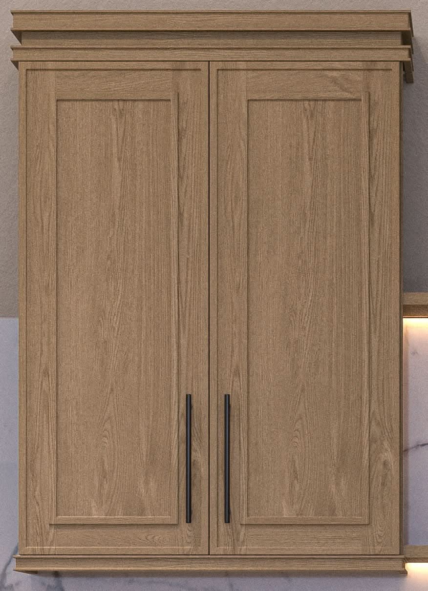 42" Tall Double Door 24", 27", 30", 33" & 36" Wide Elegant Oak Shaker Wall Cabinet - Image 11