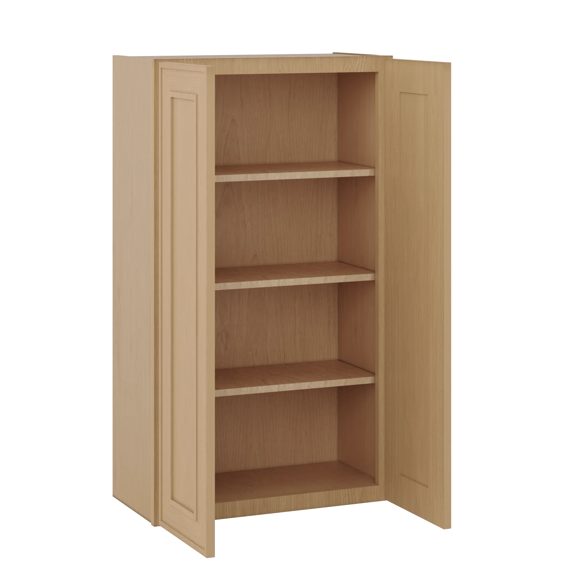 42" Tall Double Door 24", 27", 30", 33" & 36" Wide Elegant Oak Shaker Wall Cabinet - Image 2