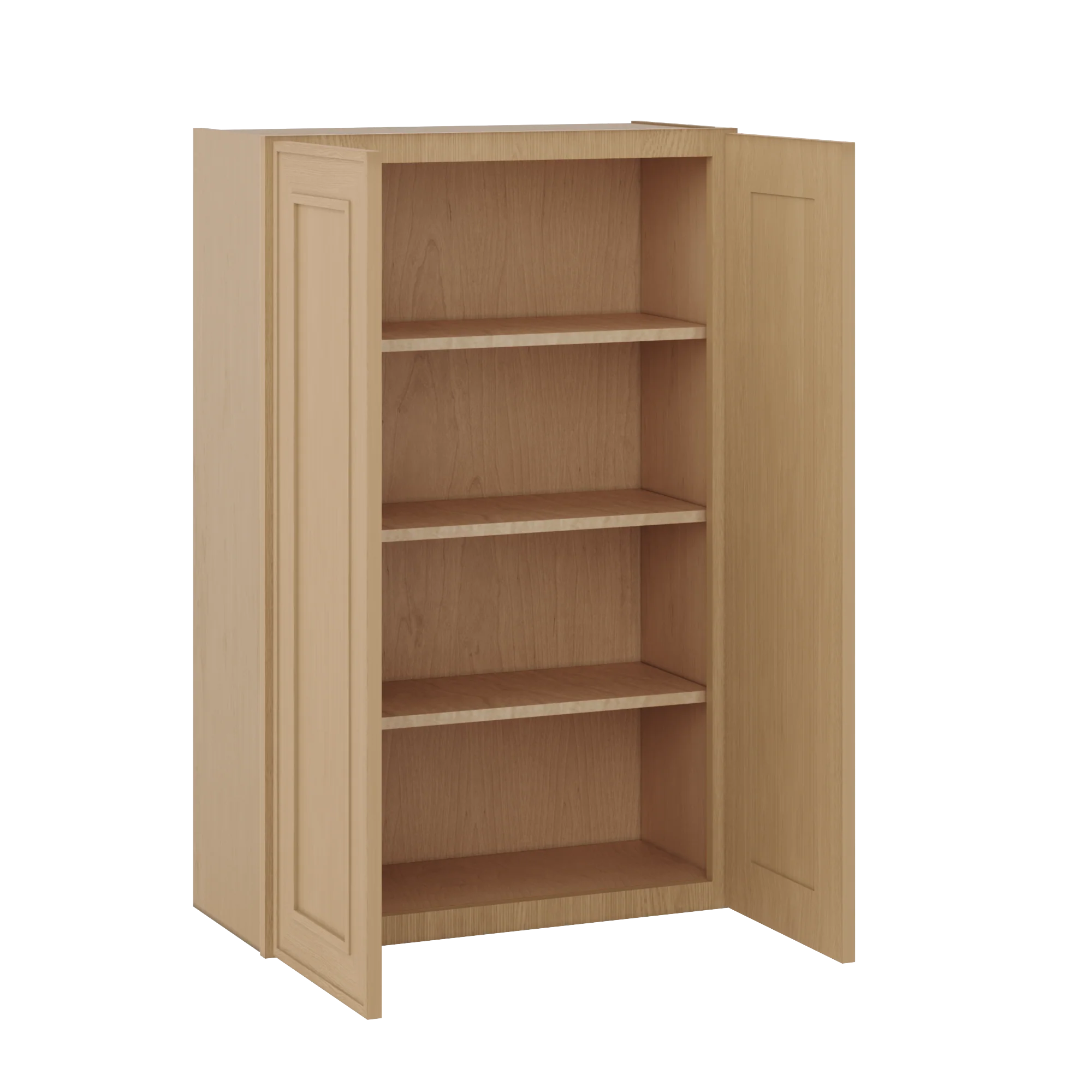 42" Tall Double Door 24", 27", 30", 33" & 36" Wide Elegant Oak Shaker Wall Cabinet - Image 4