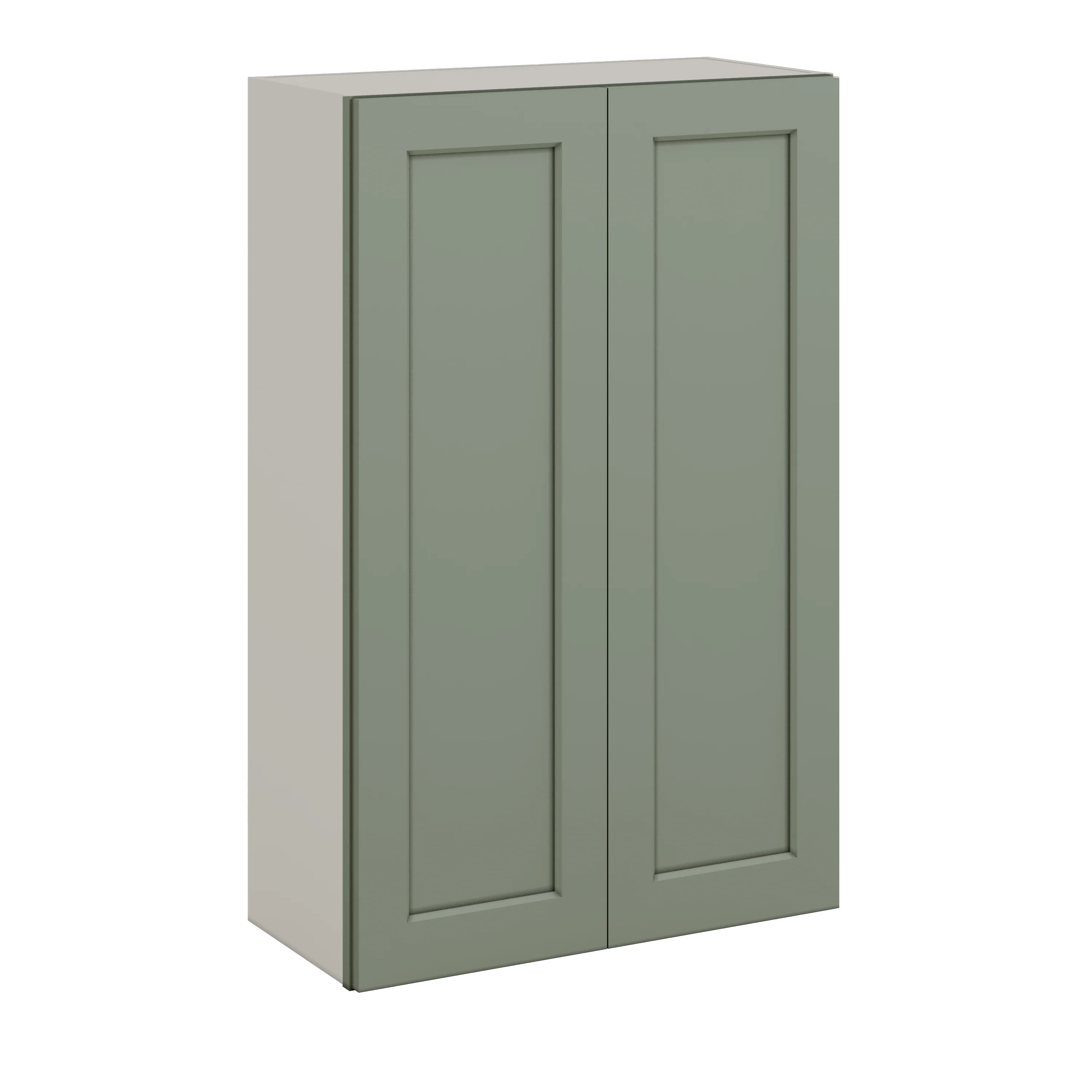 42" Tall Double Door 24", 27", 30", 33", 36" Sage Green Shaker 1-1/4" Overlay Wall Cabinet - - Image 2