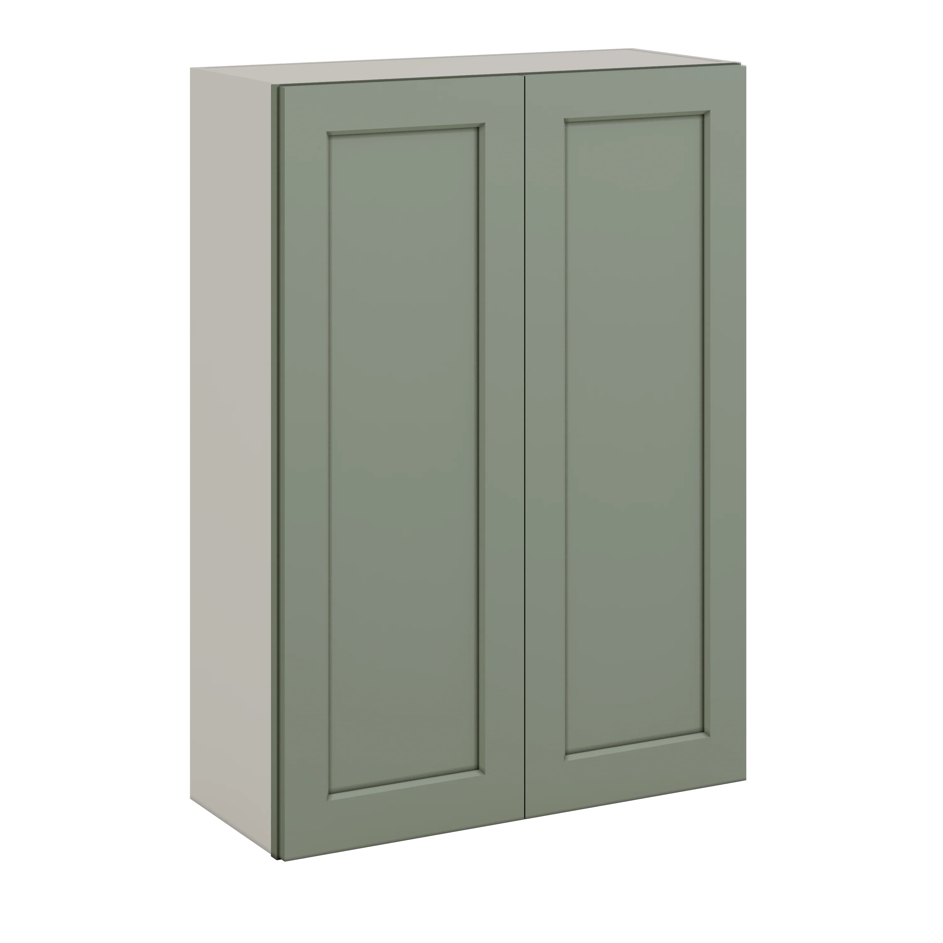 42" Tall Double Door 24", 27", 30", 33", 36" Sage Green Shaker 1-1/4" Overlay Wall Cabinet - - Image 3