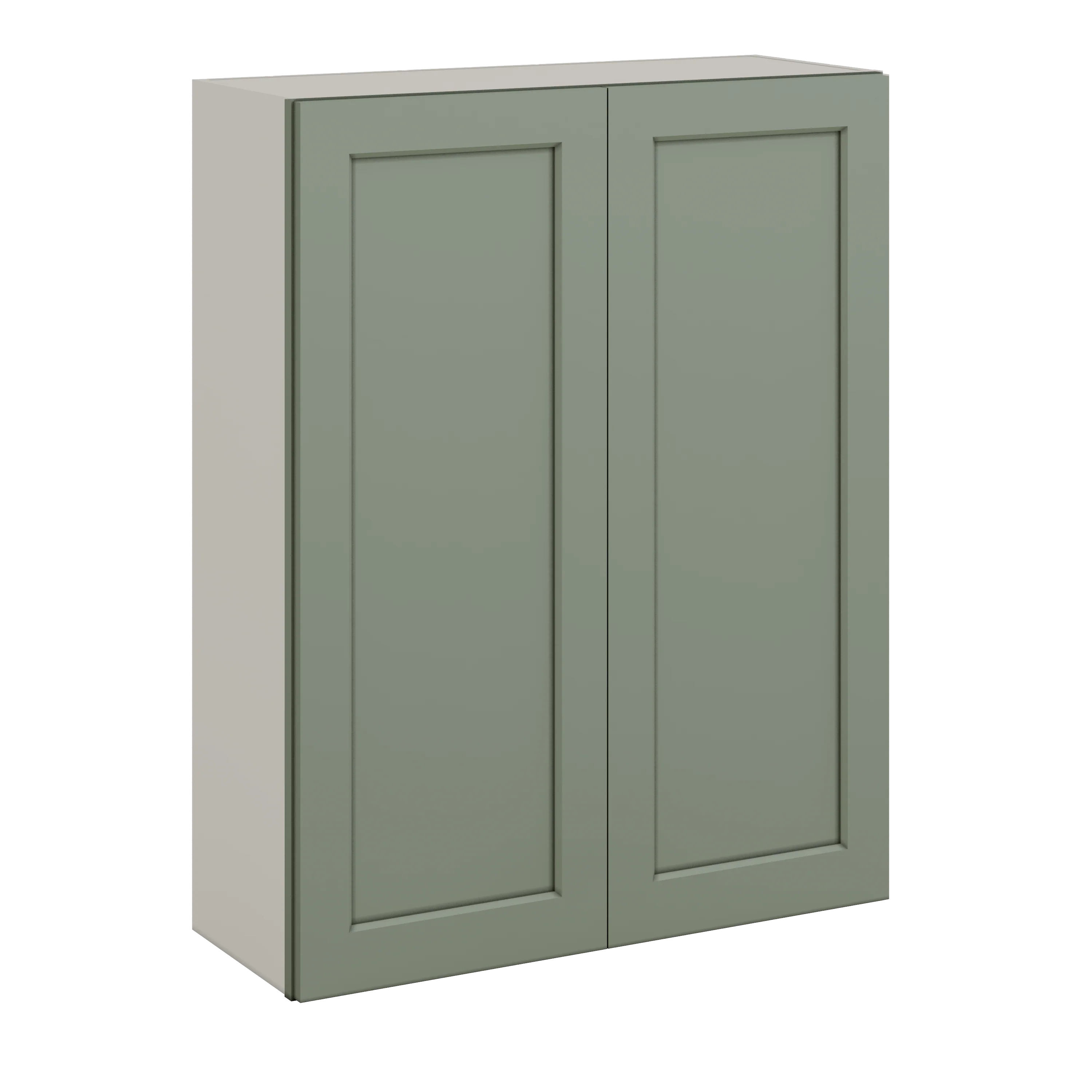 42" Tall Double Door 24", 27", 30", 33", 36" Sage Green Shaker 1-1/4" Overlay Wall Cabinet - - Image 4