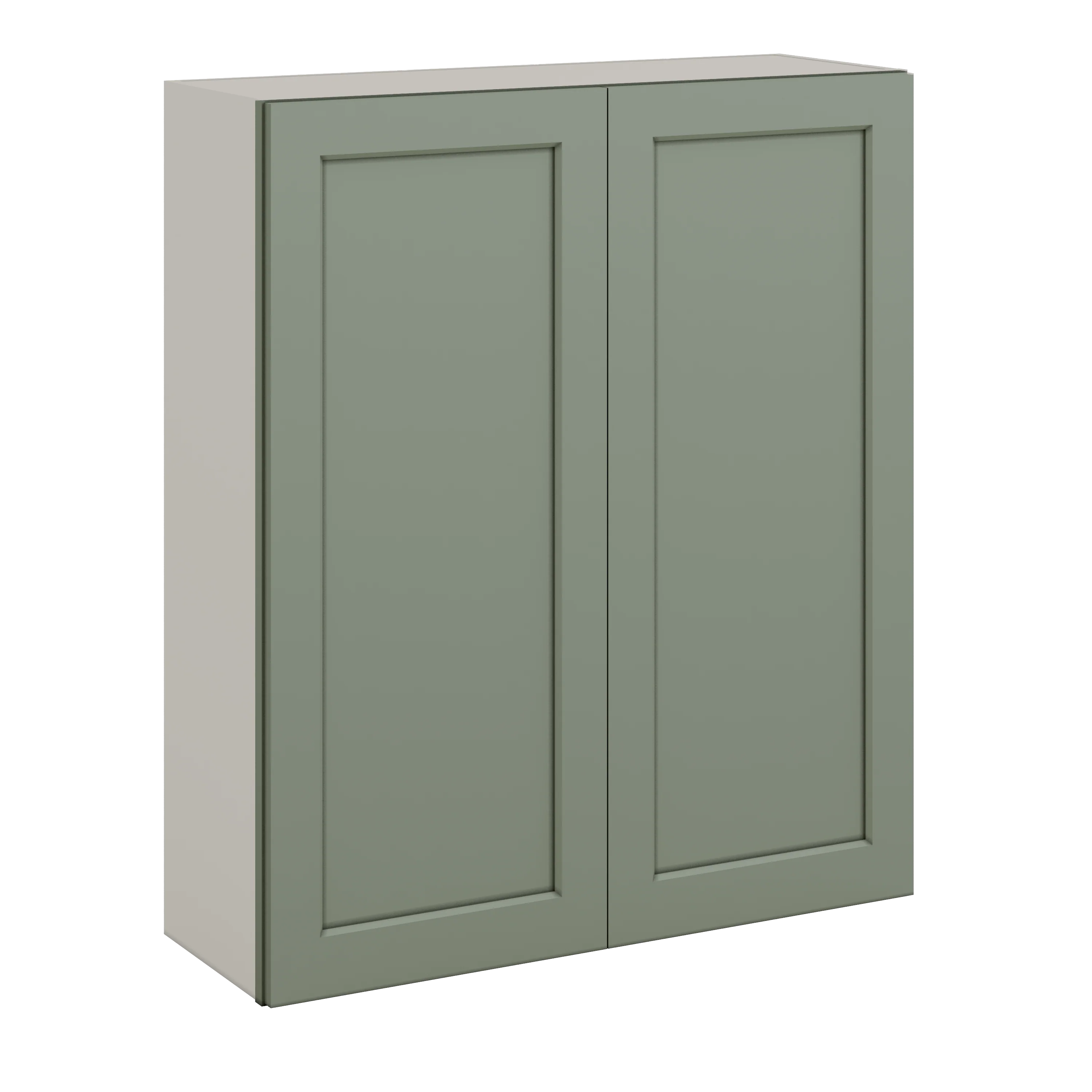 42" Tall Double Door 24", 27", 30", 33", 36" Sage Green Shaker 1-1/4" Overlay Wall Cabinet - - Image 5