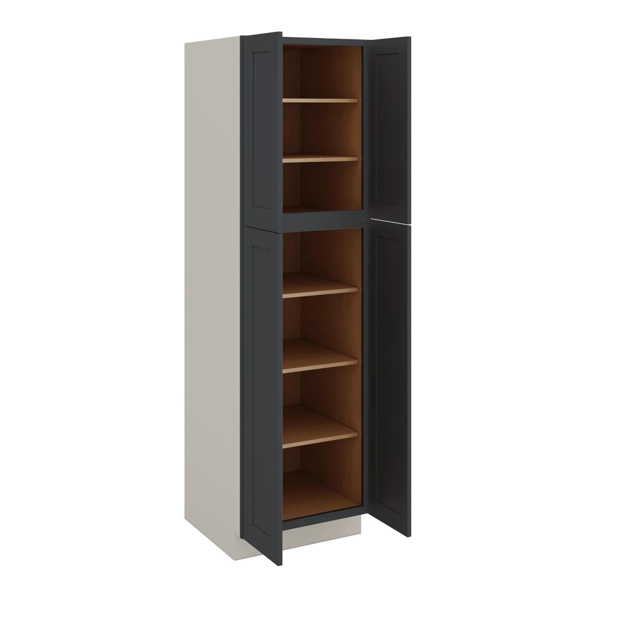 84" Tall Pantry 15HNS Hermosa Noir Black Shaker 1-1/4" Overlay Cabinet Available 18", 24", 30" & 36" Wide - Image 4