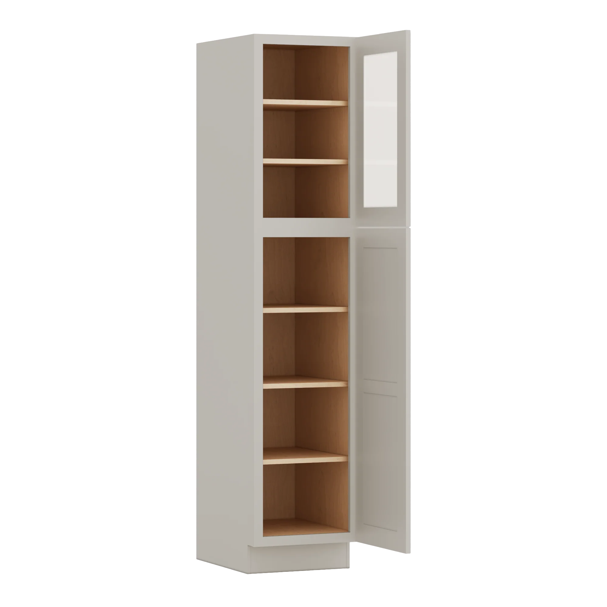 84" Tall Pantry 27LGDS Laguna Gray Double Shaker Glass Ready Cabinet Available 18", 24", 30" & 36" Wide - Image 2