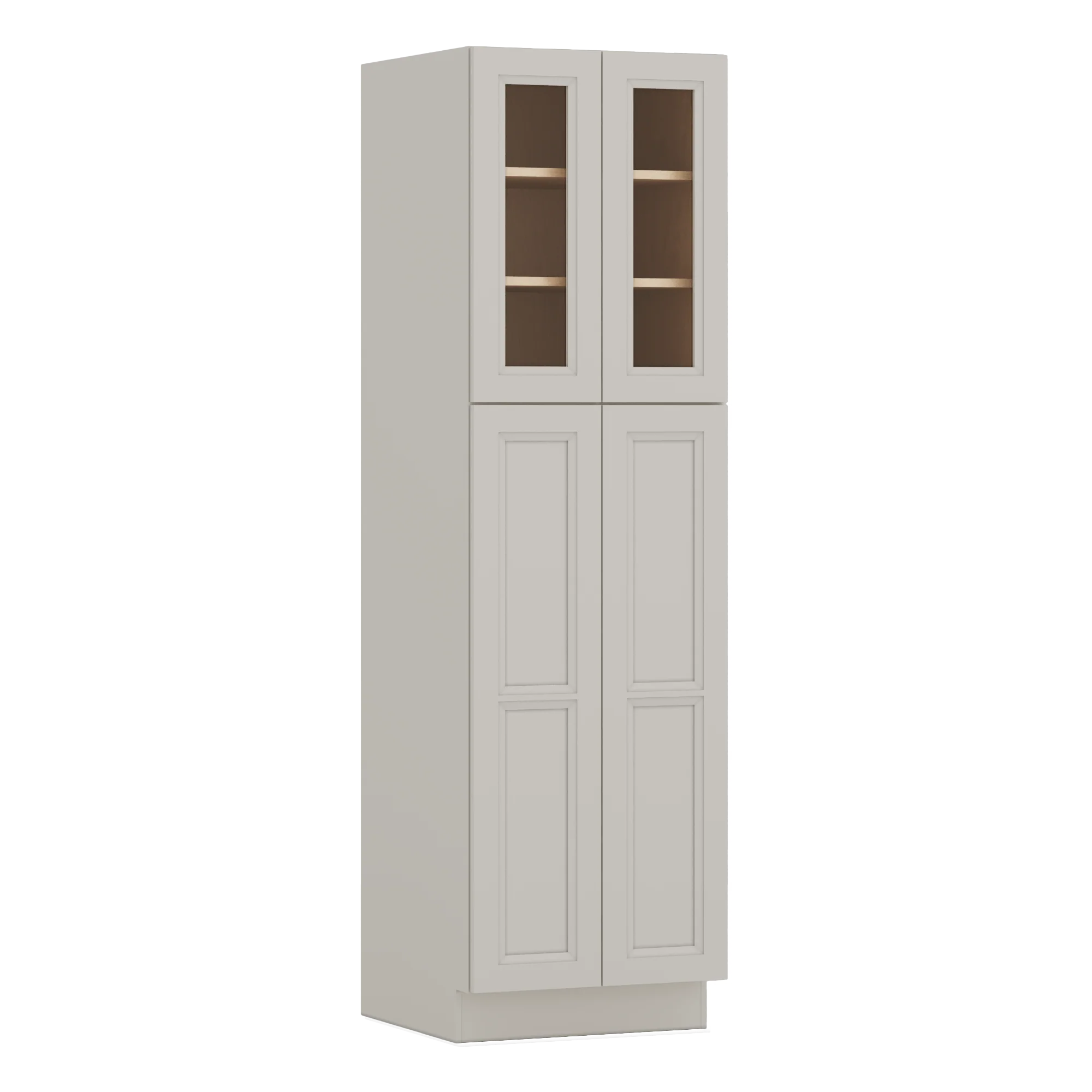84" Tall Pantry 27LGDS Laguna Gray Double Shaker Glass Ready Cabinet Available 18", 24", 30" & 36" Wide - Image 3