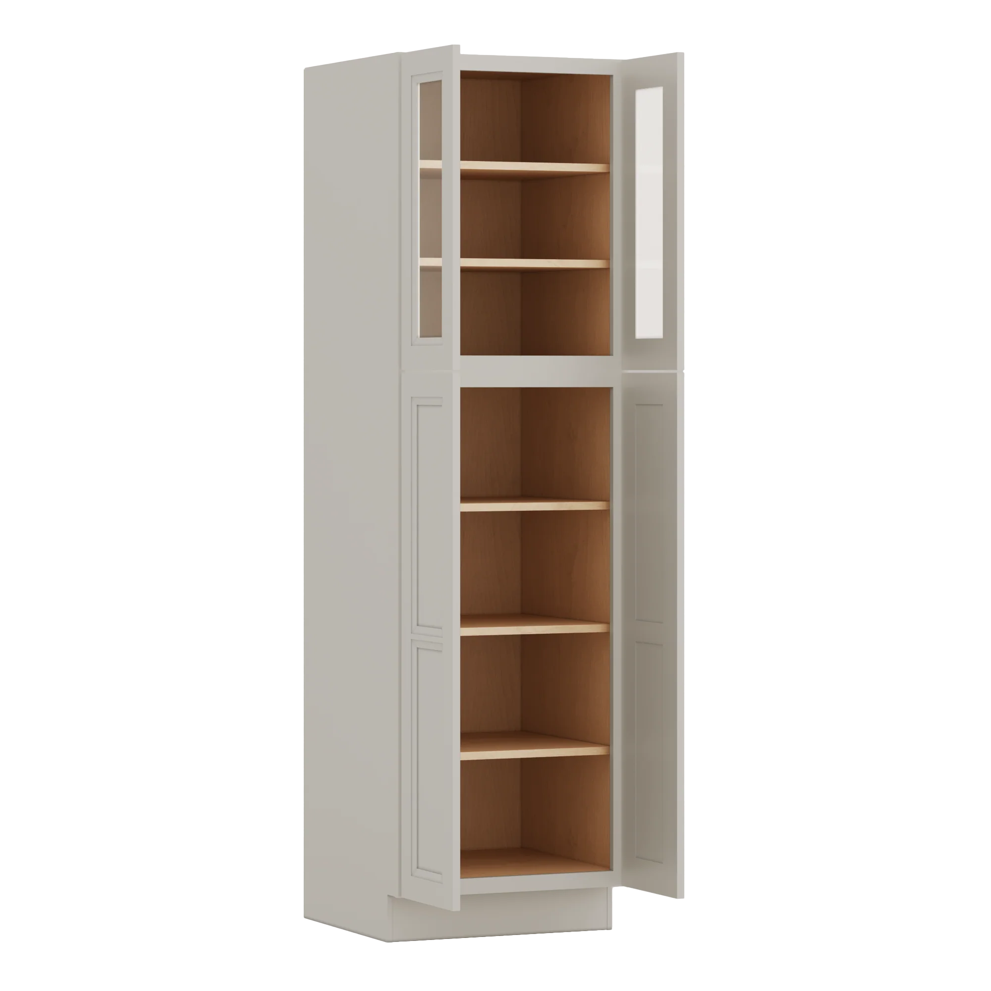 84" Tall Pantry 27LGDS Laguna Gray Double Shaker Glass Ready Cabinet Available 18", 24", 30" & 36" Wide - Image 4