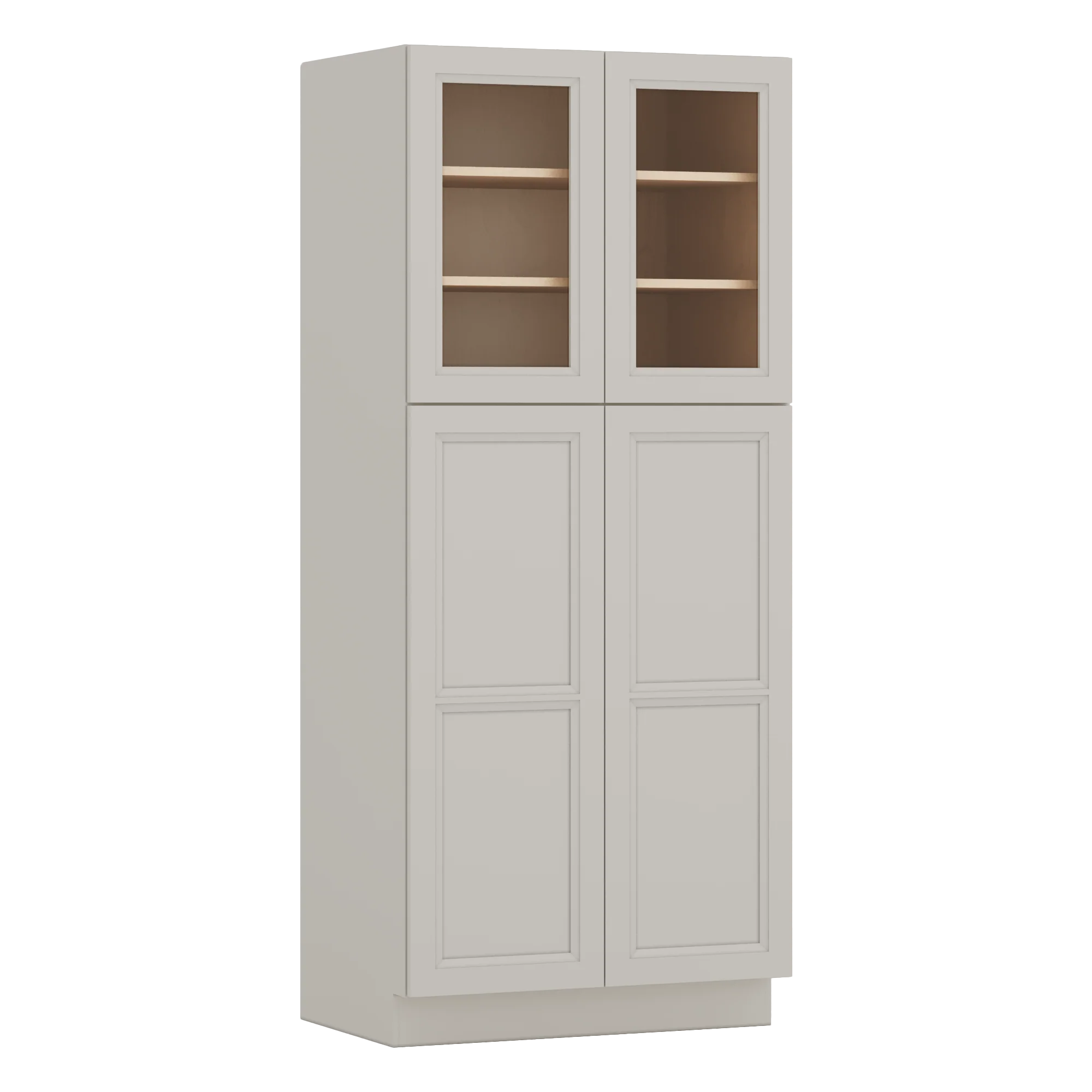 84" Tall Pantry 27LGDS Laguna Gray Double Shaker Glass Ready Cabinet Available 18", 24", 30" & 36" Wide - Image 7