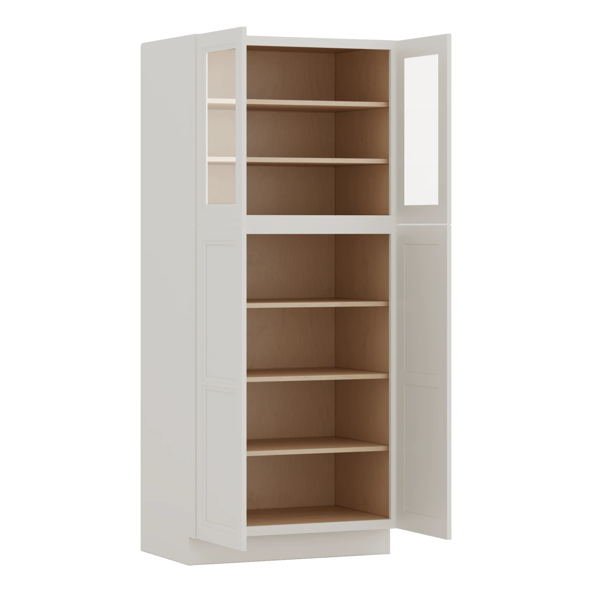84" Tall Pantry 27LGDS Laguna Gray Double Shaker Glass Ready Cabinet Available 18", 24", 30" & 36" Wide - Image 8