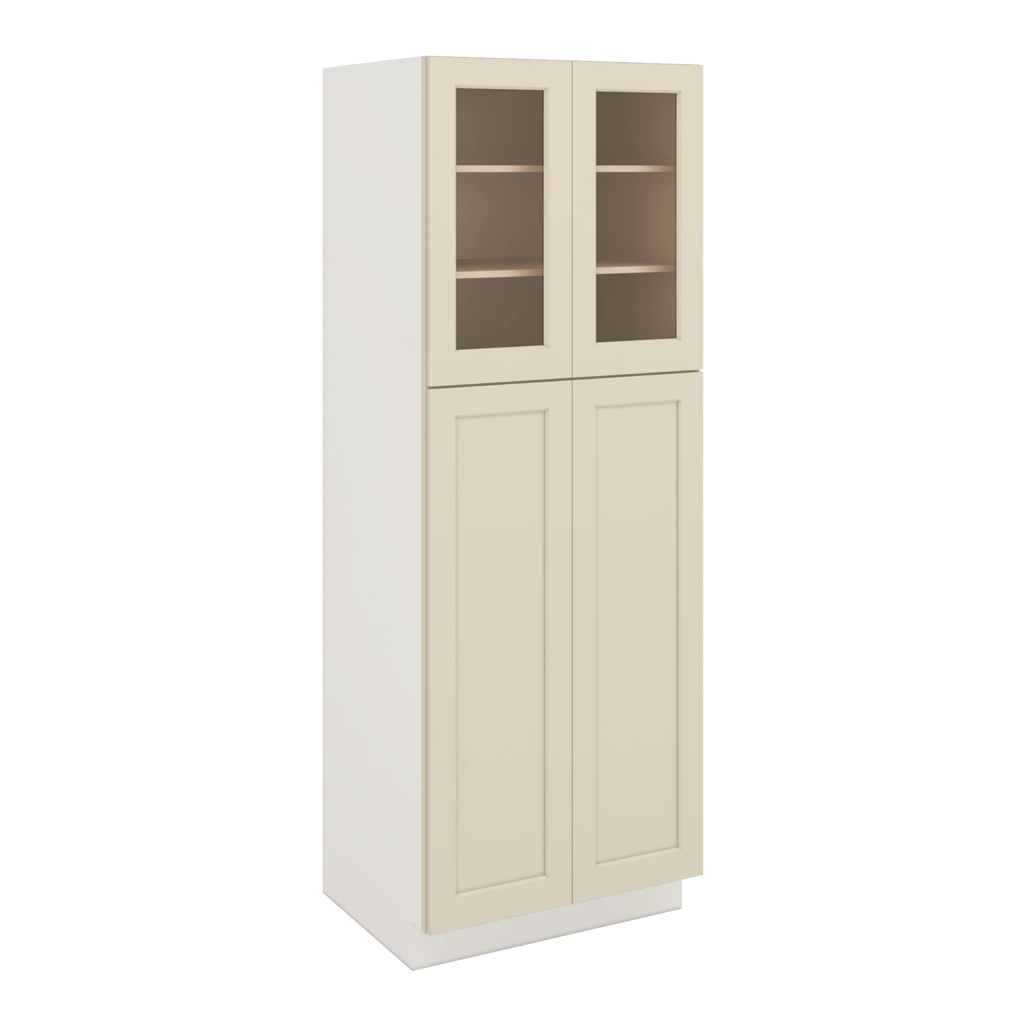 84" Tall Pantry Manhattan Cream Shaker 1-1/4" Overlay Glass Ready Wall Cabinet Available 18", 24", 30"  & 36" Wide - Image 5