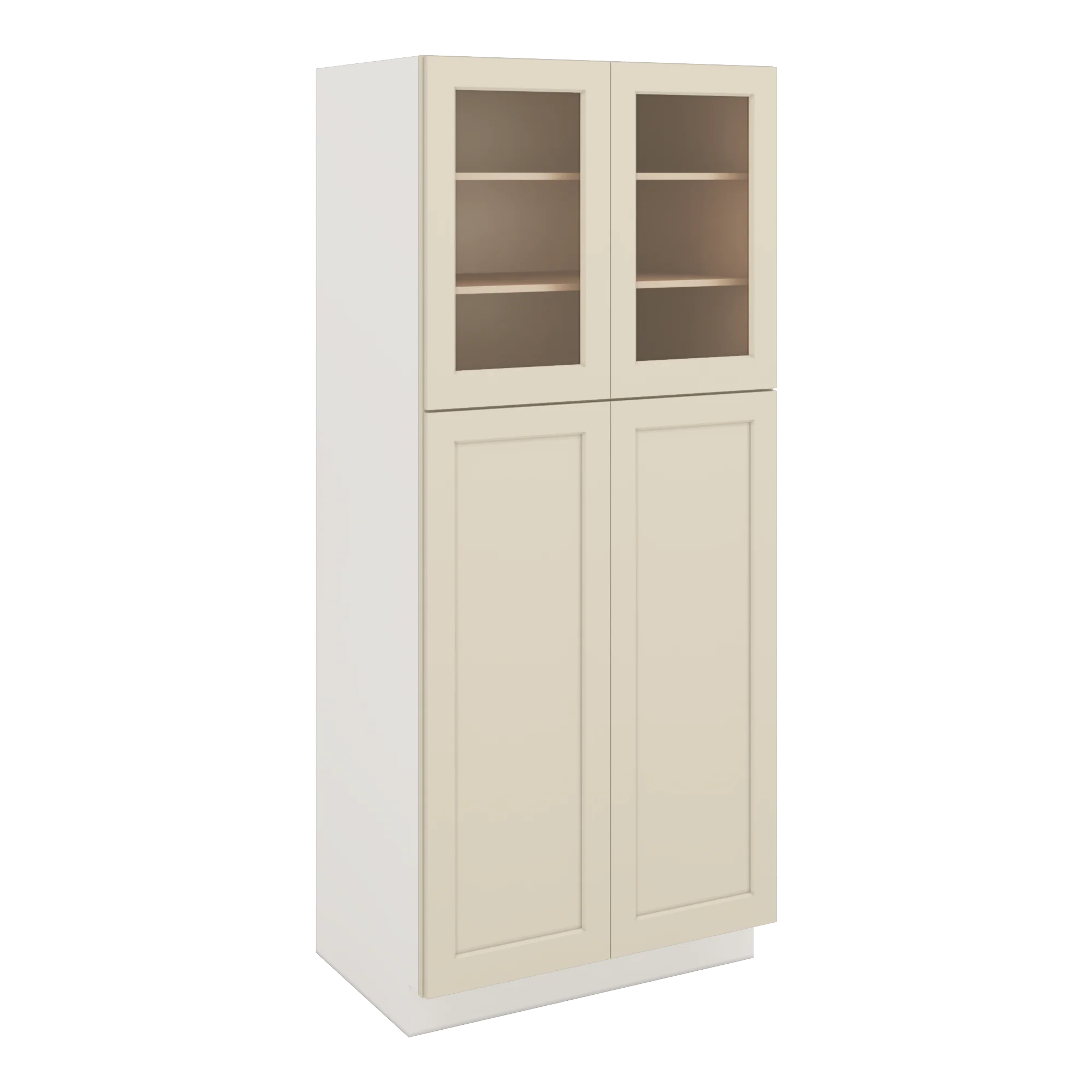 84" Tall Pantry Manhattan Cream Shaker 1-1/4" Overlay Glass Ready Wall Cabinet Available 18", 24", 30"  & 36" Wide - Image 7