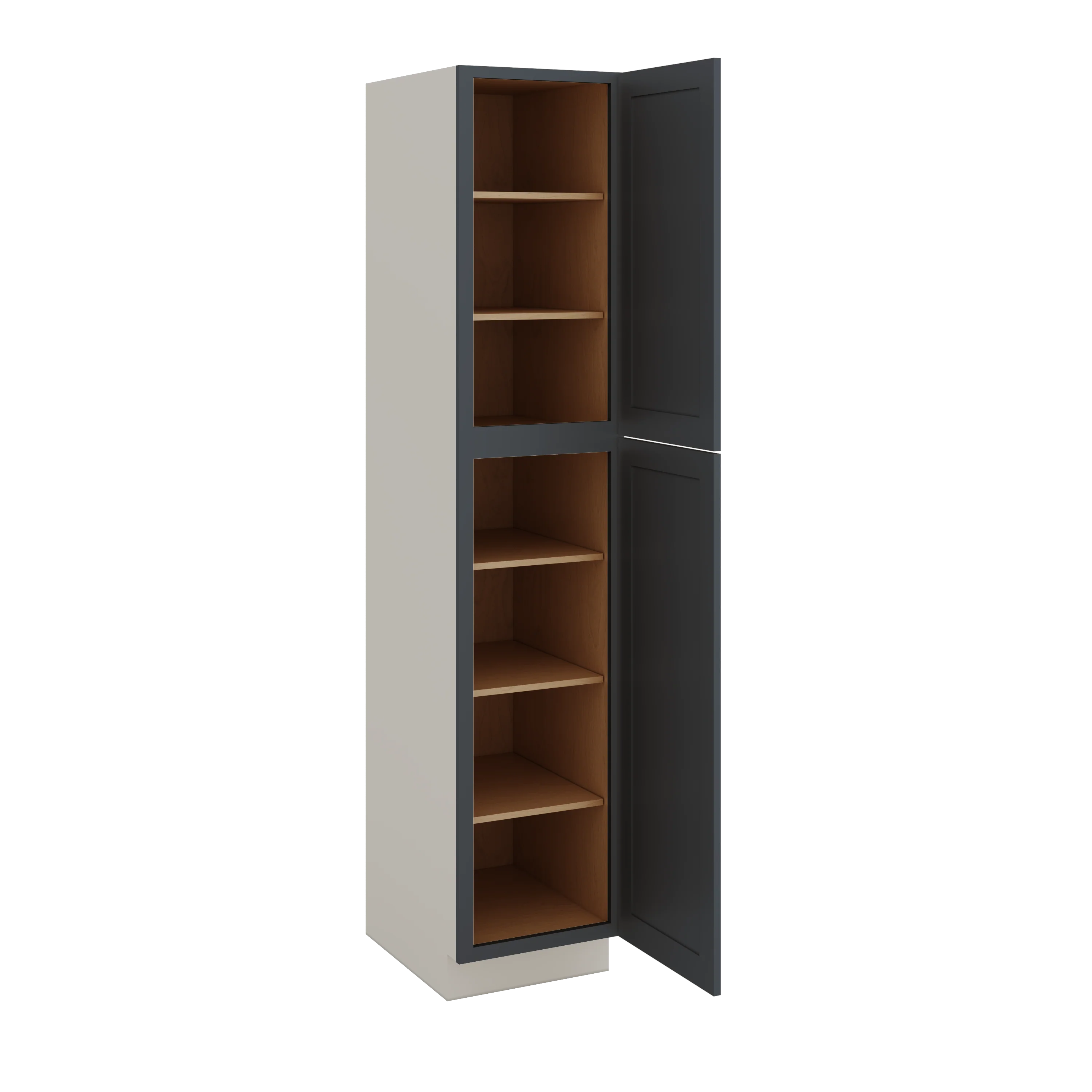 90" Tall Pantry 15HNS Hermosa Noir Black Shaker 1-1/4" Overlay Cabinet 18", 24" & 30" Wide - Image 2