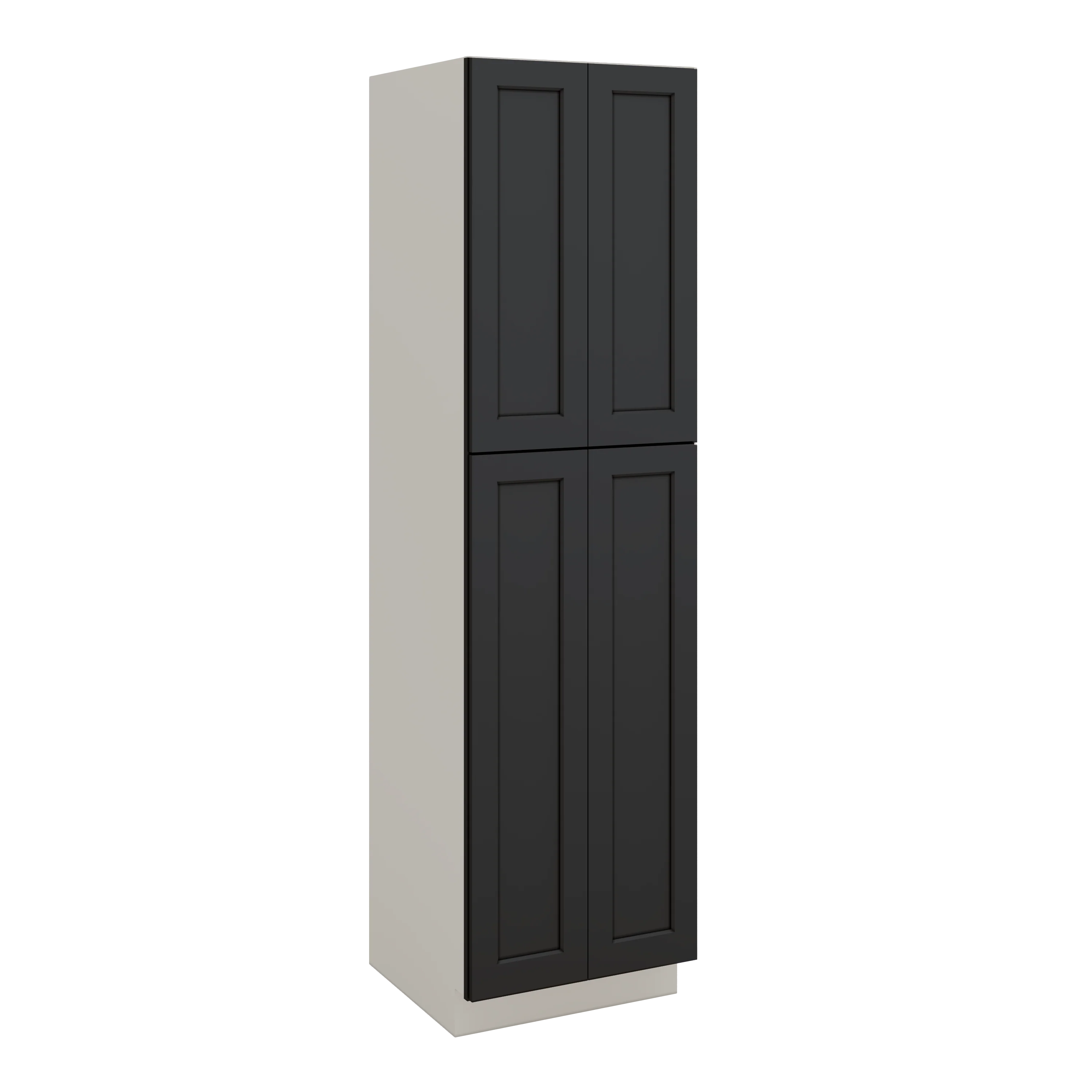 90" Tall Pantry 15HNS Hermosa Noir Black Shaker 1-1/4" Overlay Cabinet 18", 24" & 30" Wide - Image 3