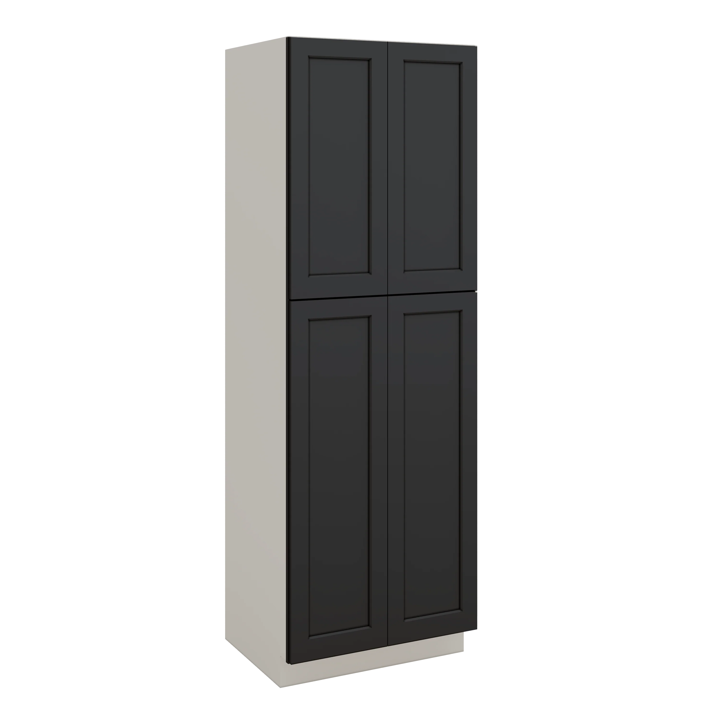 90" Tall Pantry 15HNS Hermosa Noir Black Shaker 1-1/4" Overlay Cabinet 18", 24" & 30" Wide - Image 5