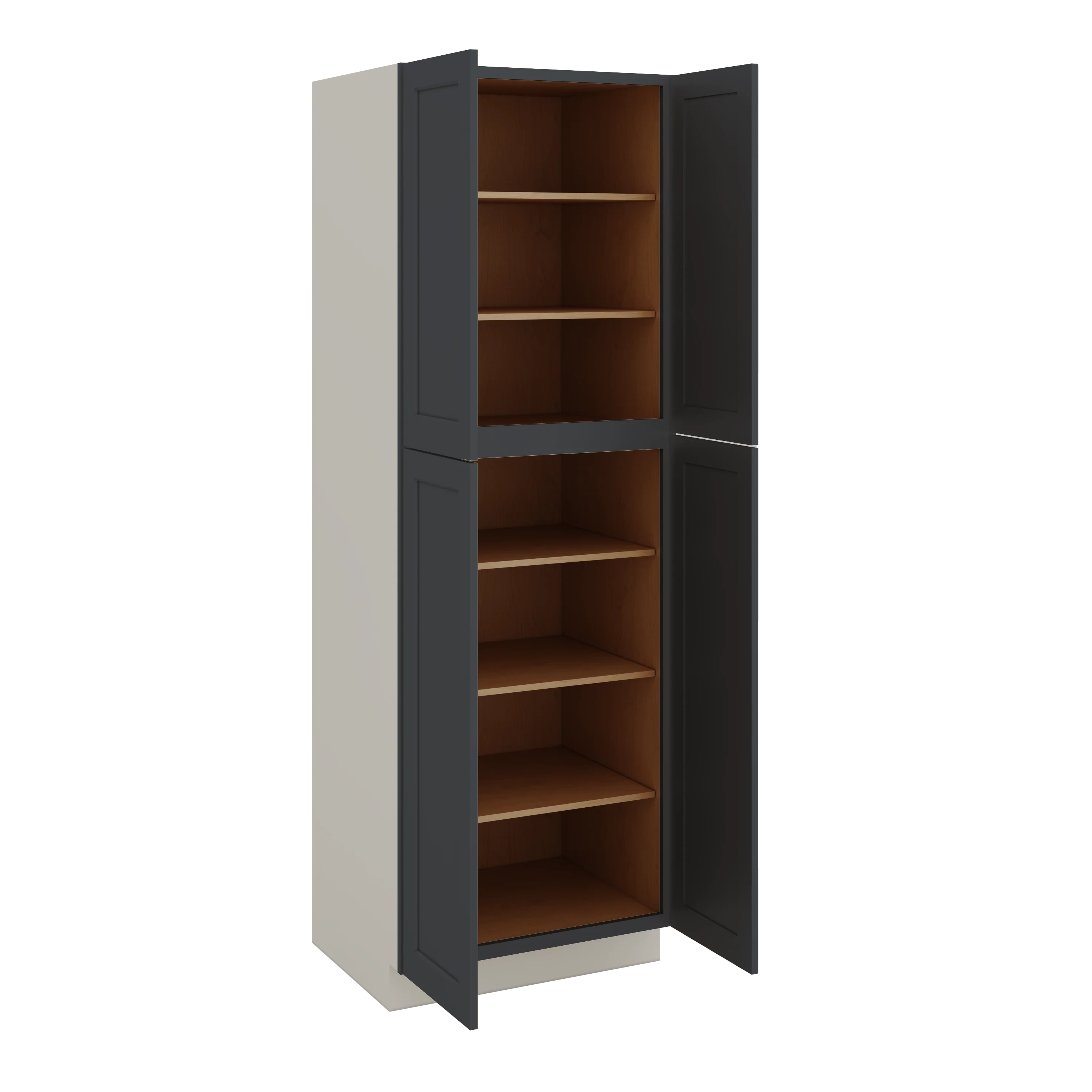 90" Tall Pantry 15HNS Hermosa Noir Black Shaker 1-1/4" Overlay Cabinet 18", 24" & 30" Wide - Image 6