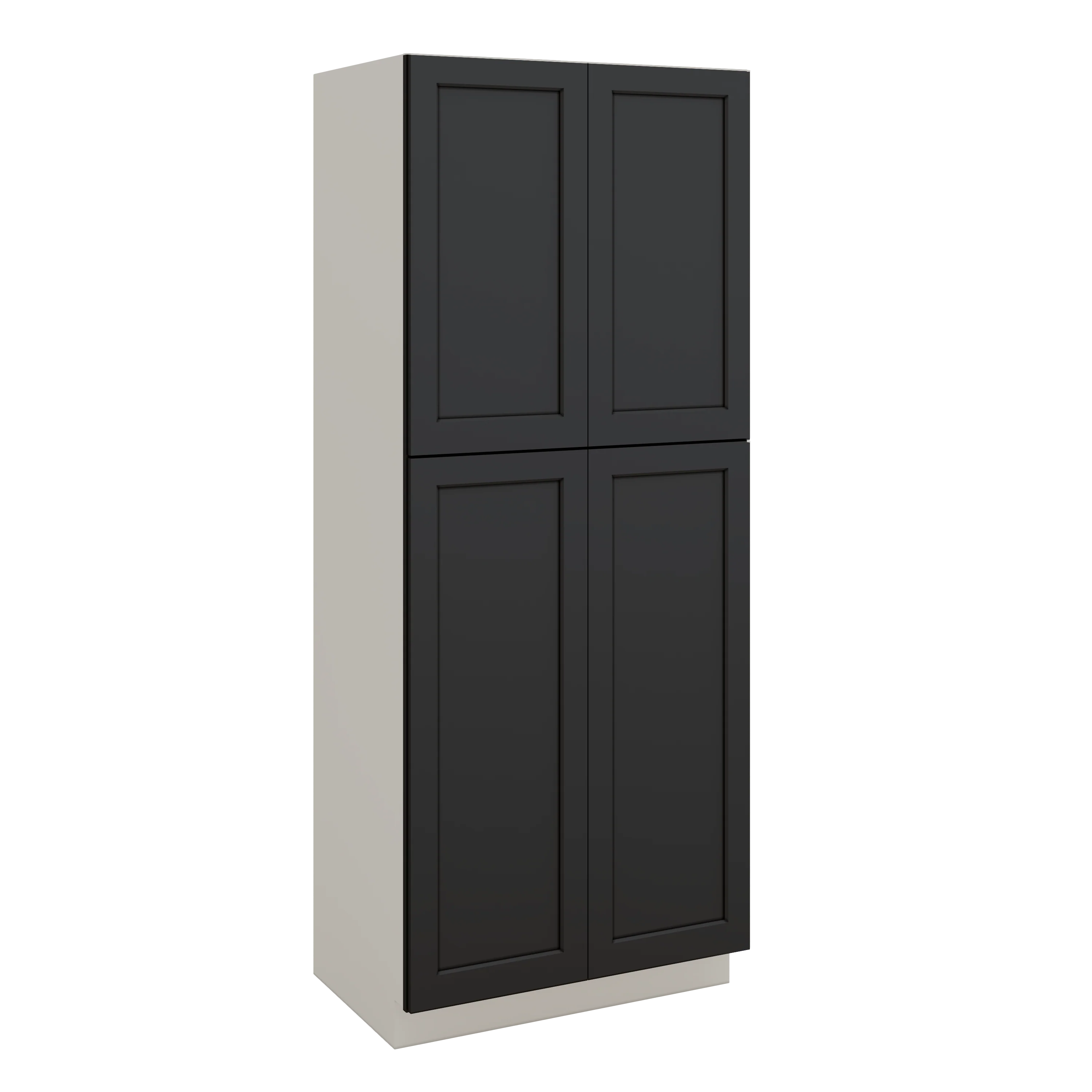 90" Tall Pantry 15HNS Hermosa Noir Black Shaker 1-1/4" Overlay Cabinet 18", 24" & 30" Wide - Image 7