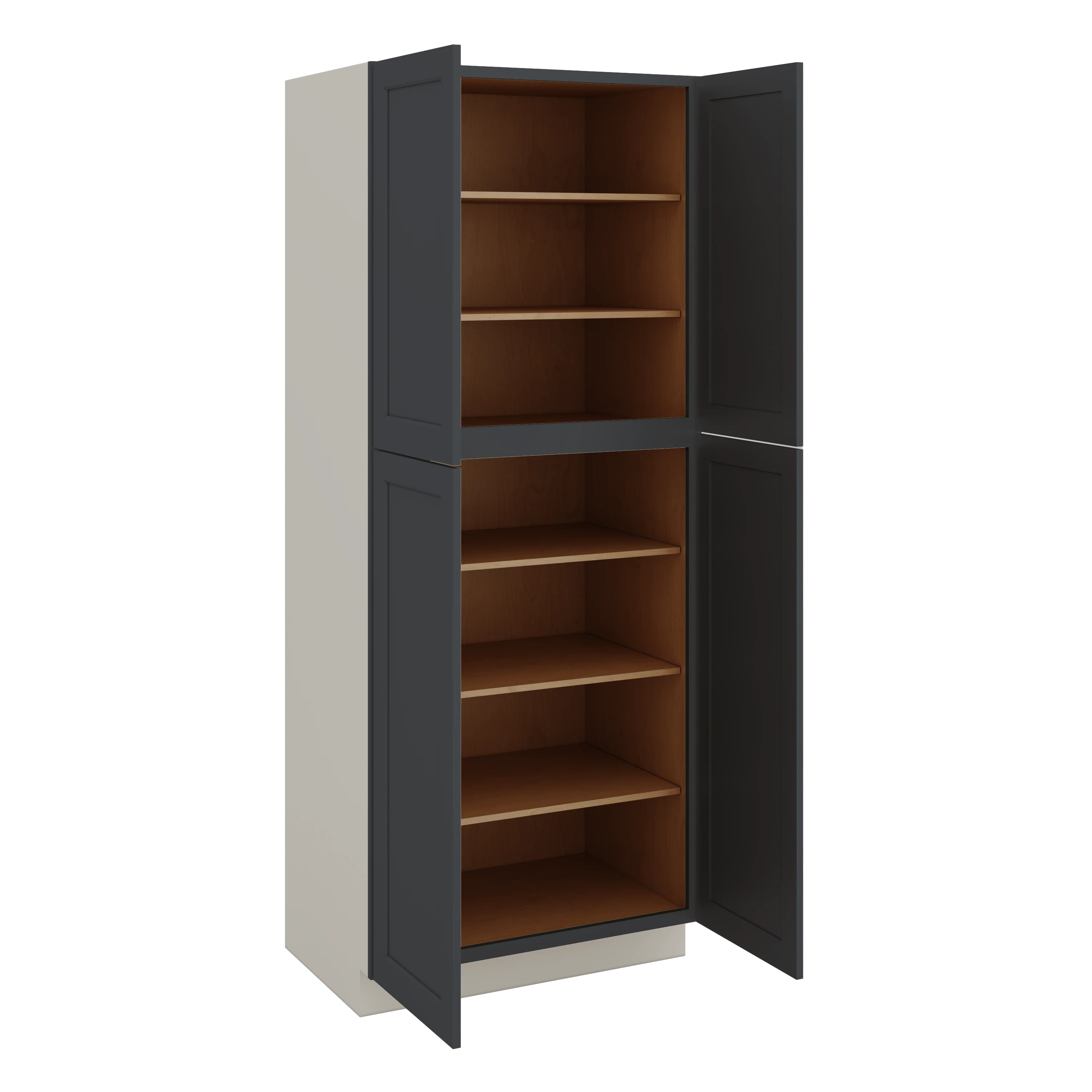 90" Tall Pantry 15HNS Hermosa Noir Black Shaker 1-1/4" Overlay Cabinet 18", 24" & 30" Wide - Image 8
