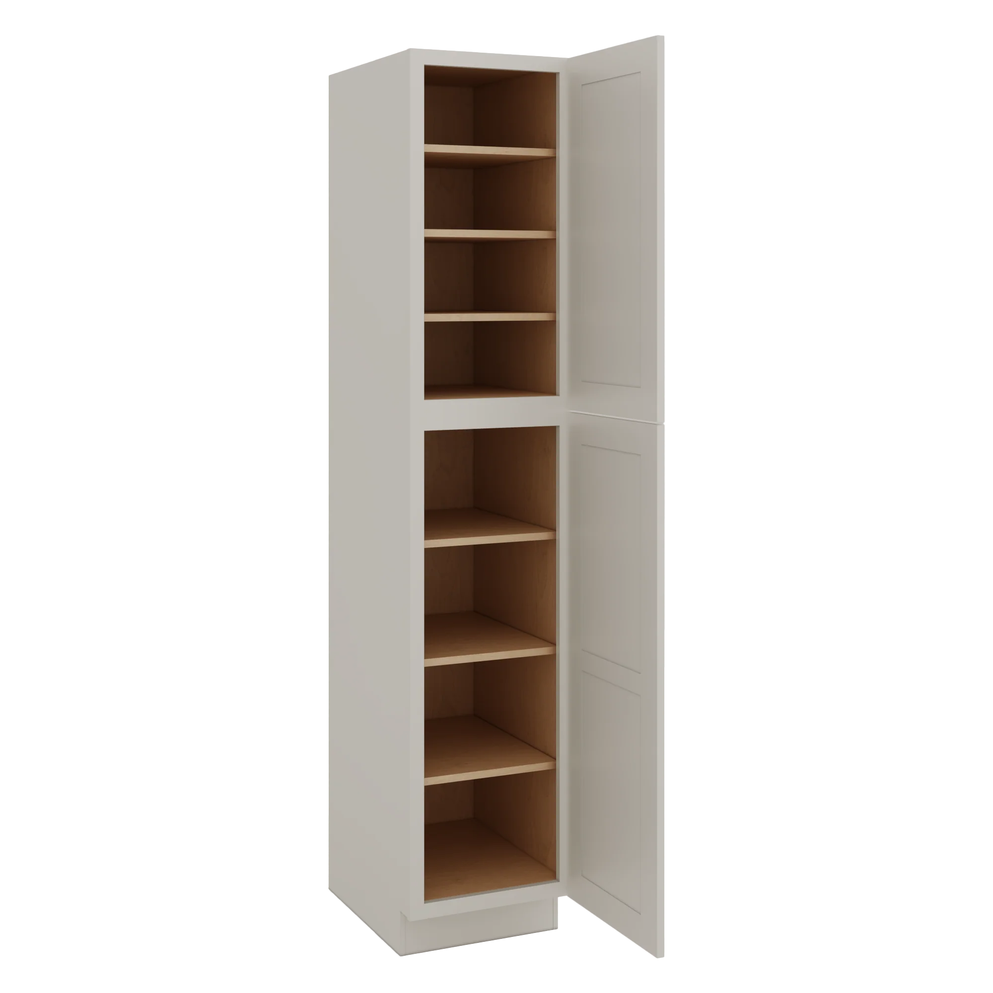 90" Tall Pantry 27LGDS Laguna Gray Double Shaker Cabinet 18", 24" & 30" Wide - Image 2