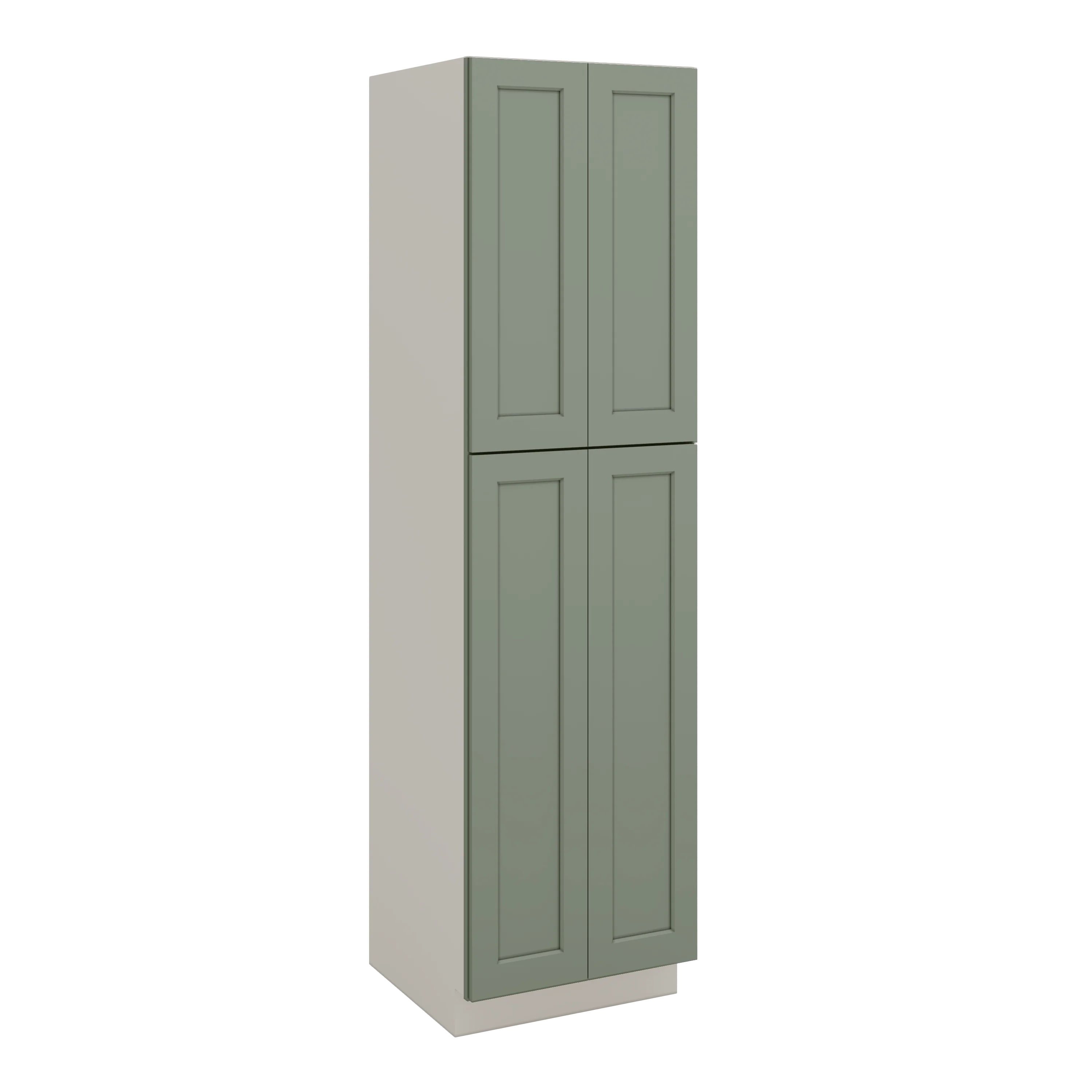 90" Tall Pantry Green Shaker 1-1/4" Overlay Cabinet 18", 24" & 30" Wide - Image 3