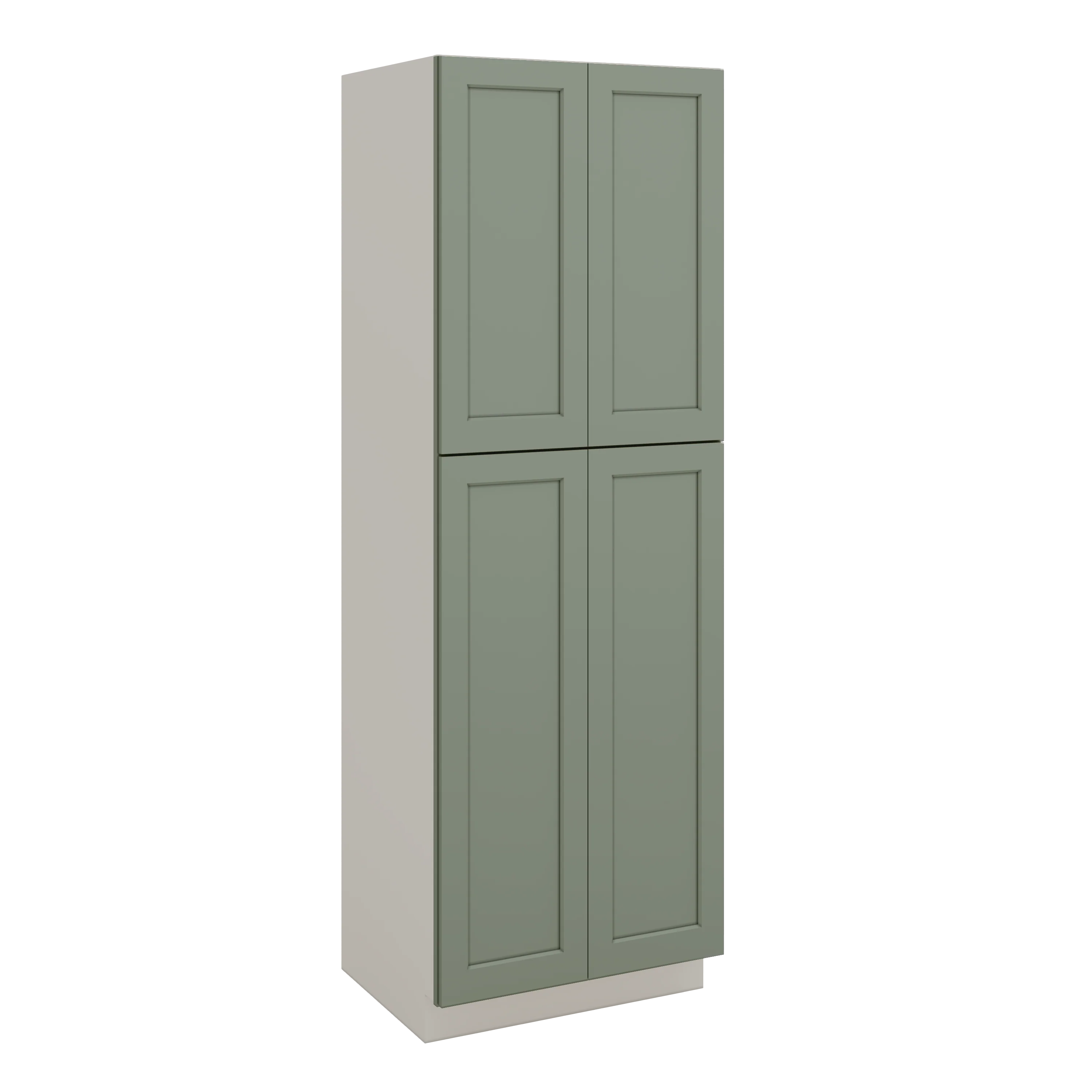 90" Tall Pantry Green Shaker 1-1/4" Overlay Cabinet 18", 24" & 30" Wide - Image 5