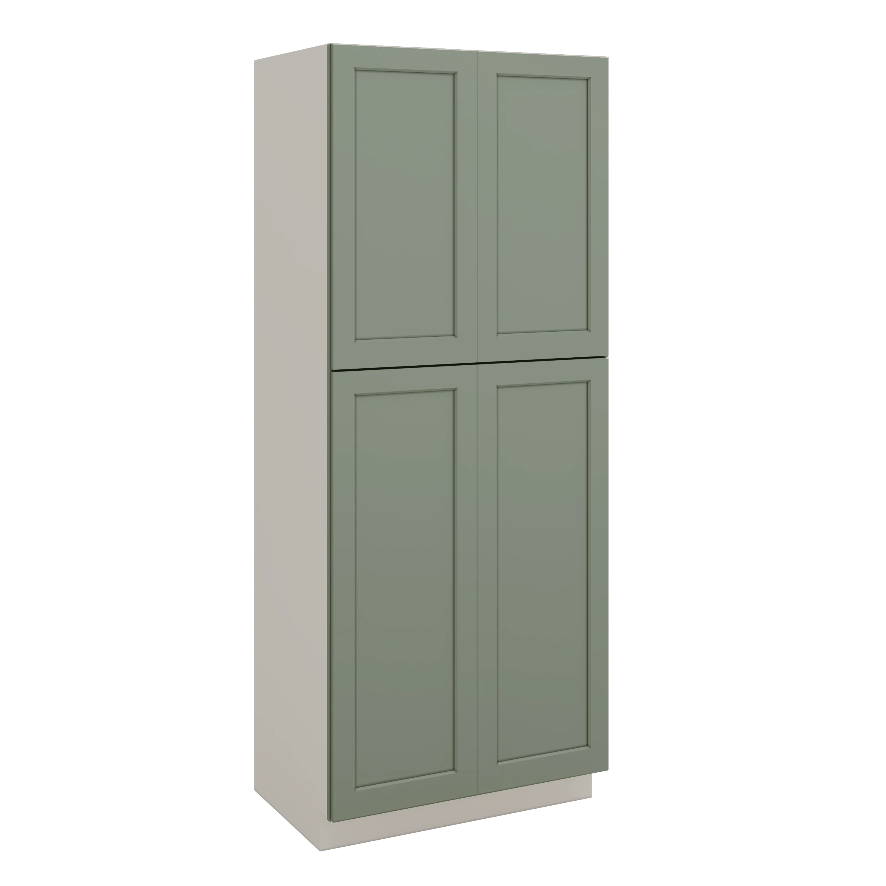 90" Tall Pantry Green Shaker 1-1/4" Overlay Cabinet 18", 24" & 30" Wide - Image 7