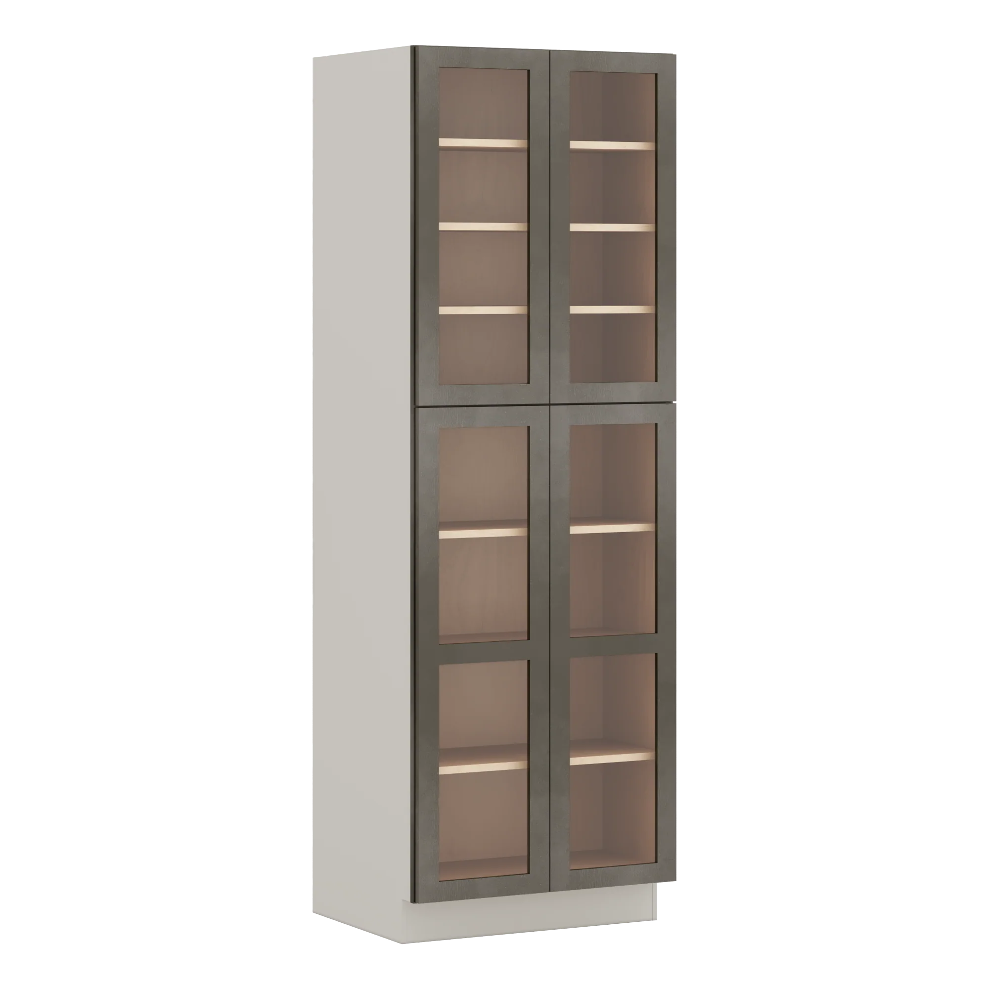 90" Tall Pantry Huntington Cinder Double Shaker Glass Ready Wall Cabinet 18", 24" & 30" Wide - Image 5