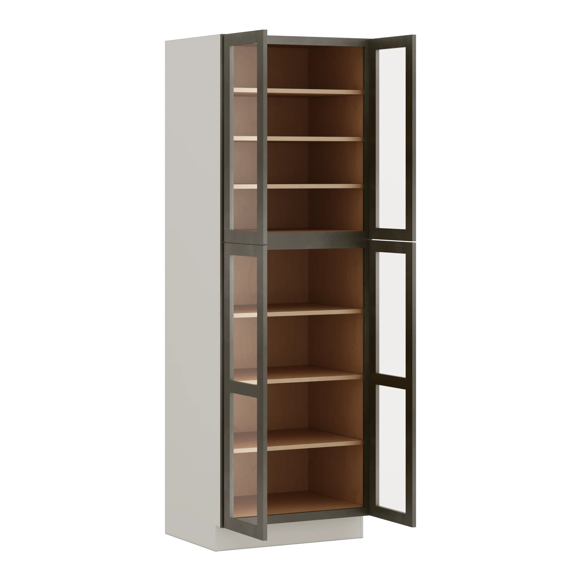 90" Tall Pantry Huntington Cinder Double Shaker Glass Ready Wall Cabinet 18", 24" & 30" Wide - Image 6